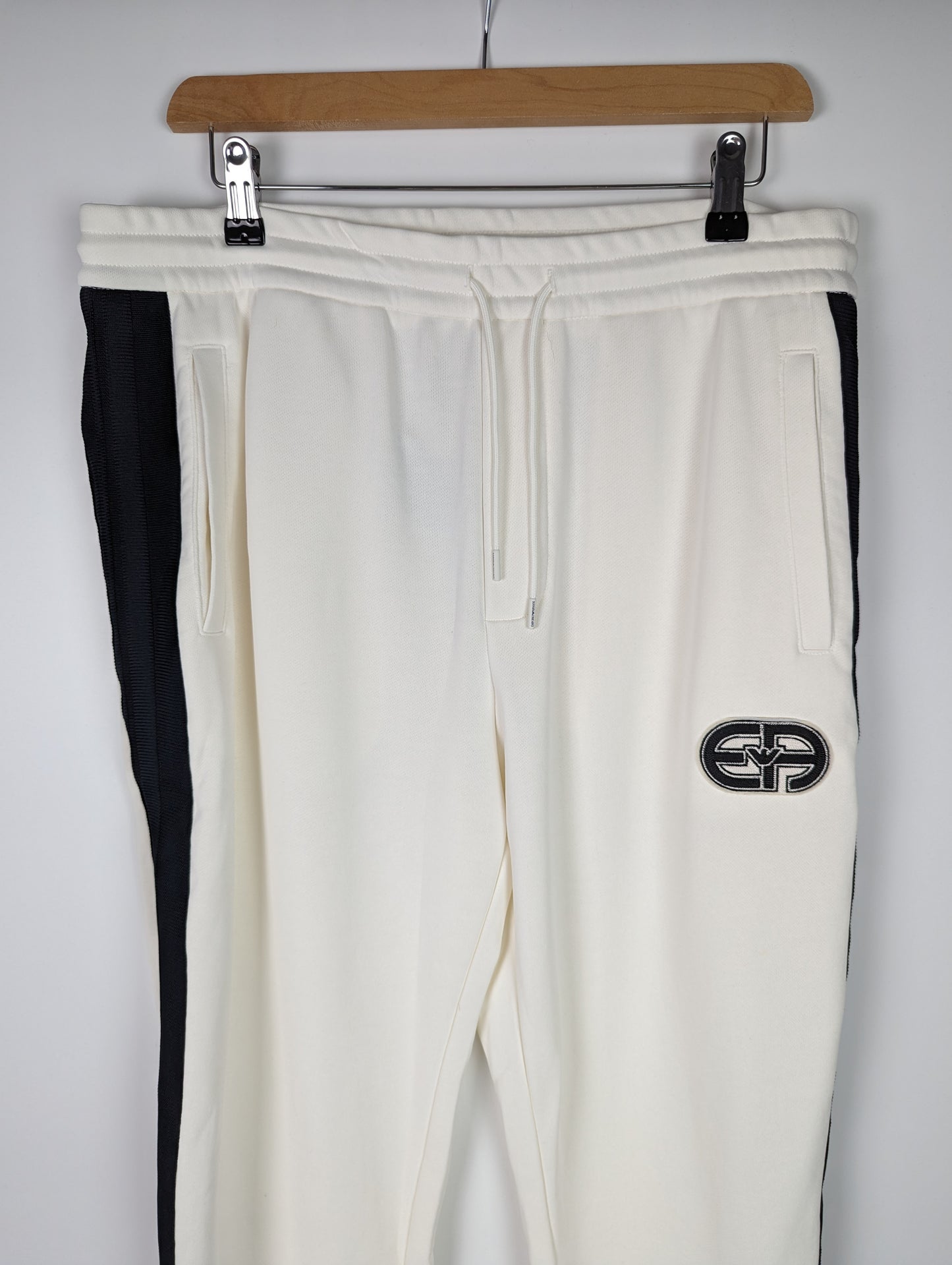 EMPORIO ARMANI Men's Tape Cuff Joggers - Vanilla