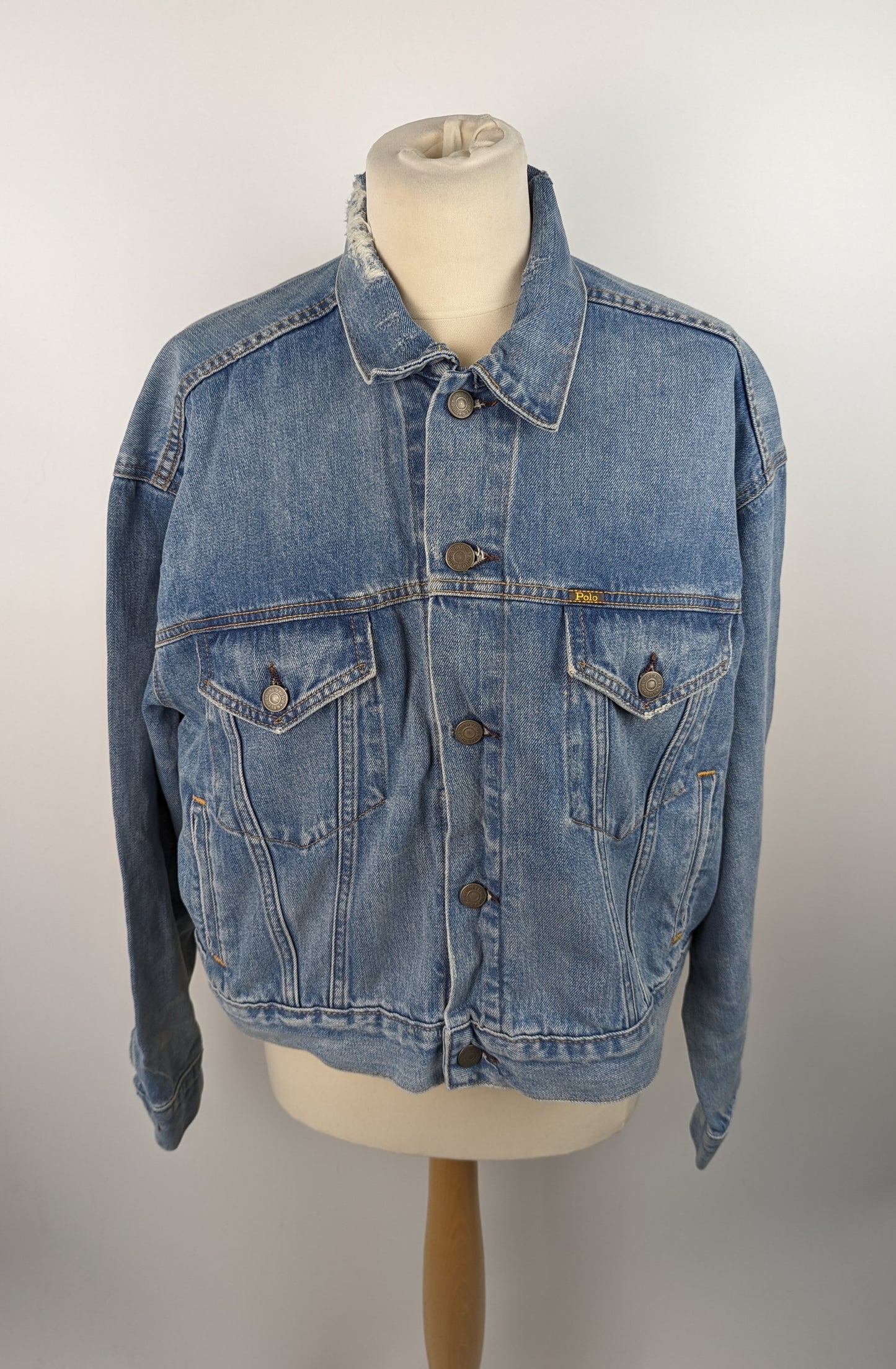 Polo Ralph Lauren Womens Faded Denim Trucker Jacket - Blue