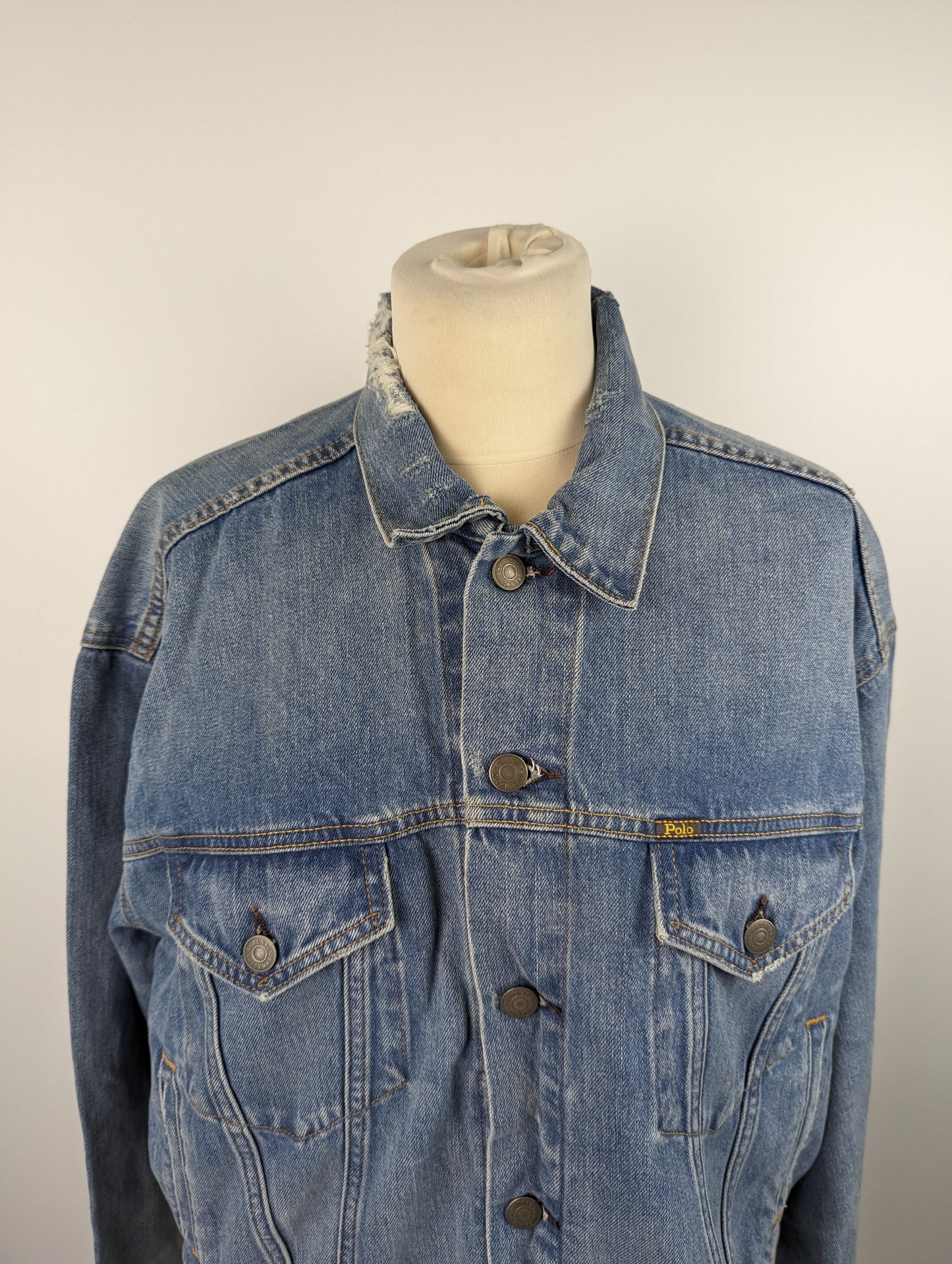 Polo Ralph Lauren Womens Faded Denim Trucker Jacket - Blue