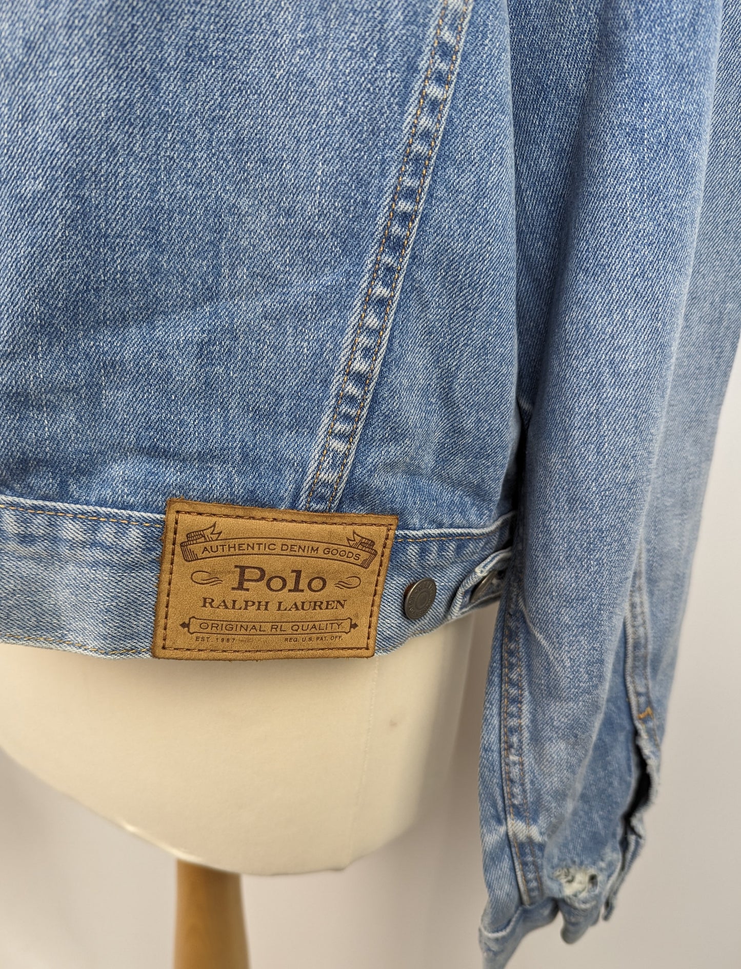 Polo Ralph Lauren Womens Faded Denim Trucker Jacket - Blue