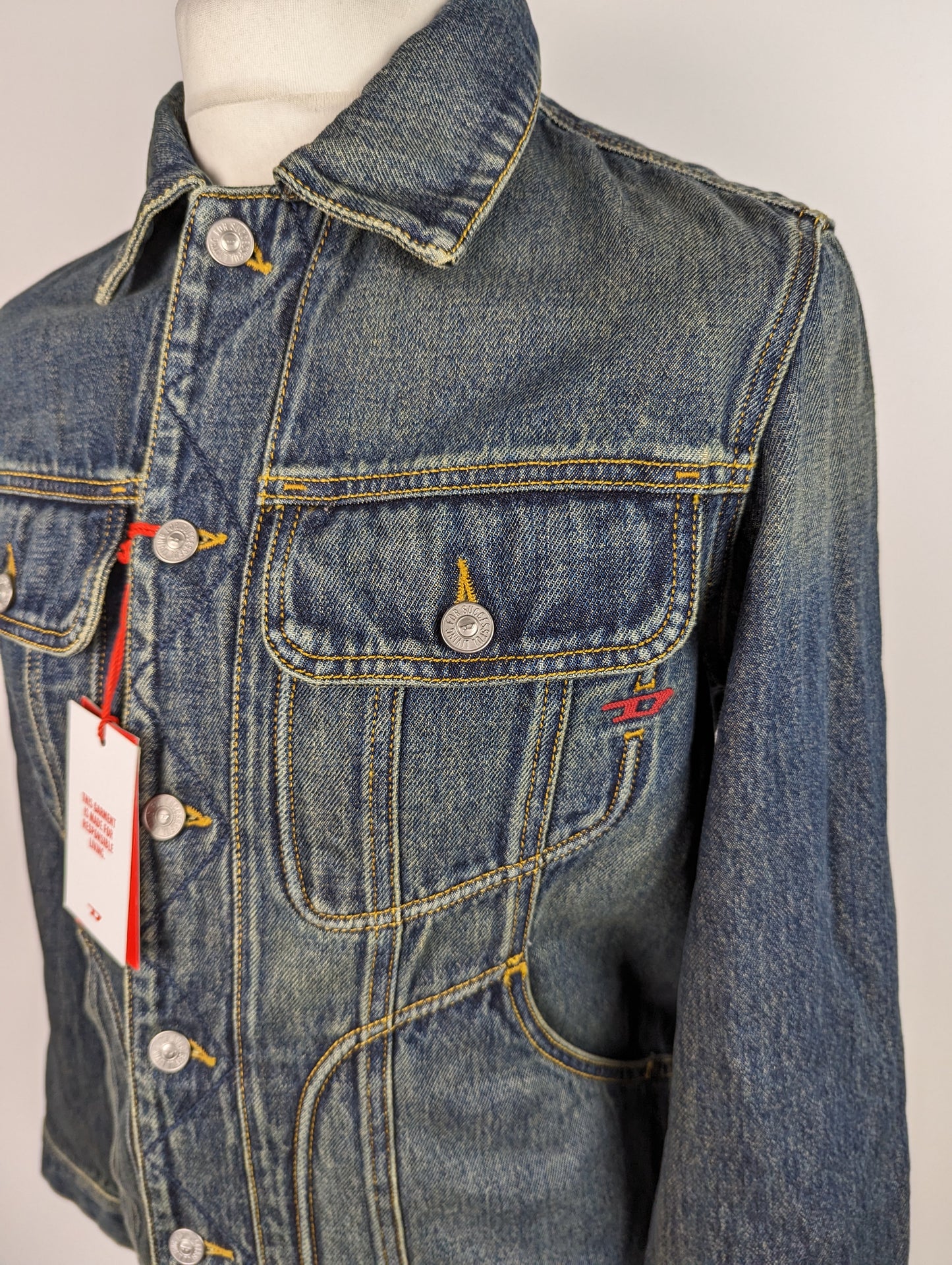 DIESEL Womens/Mens D-Riley Trucker Jacket - Blue