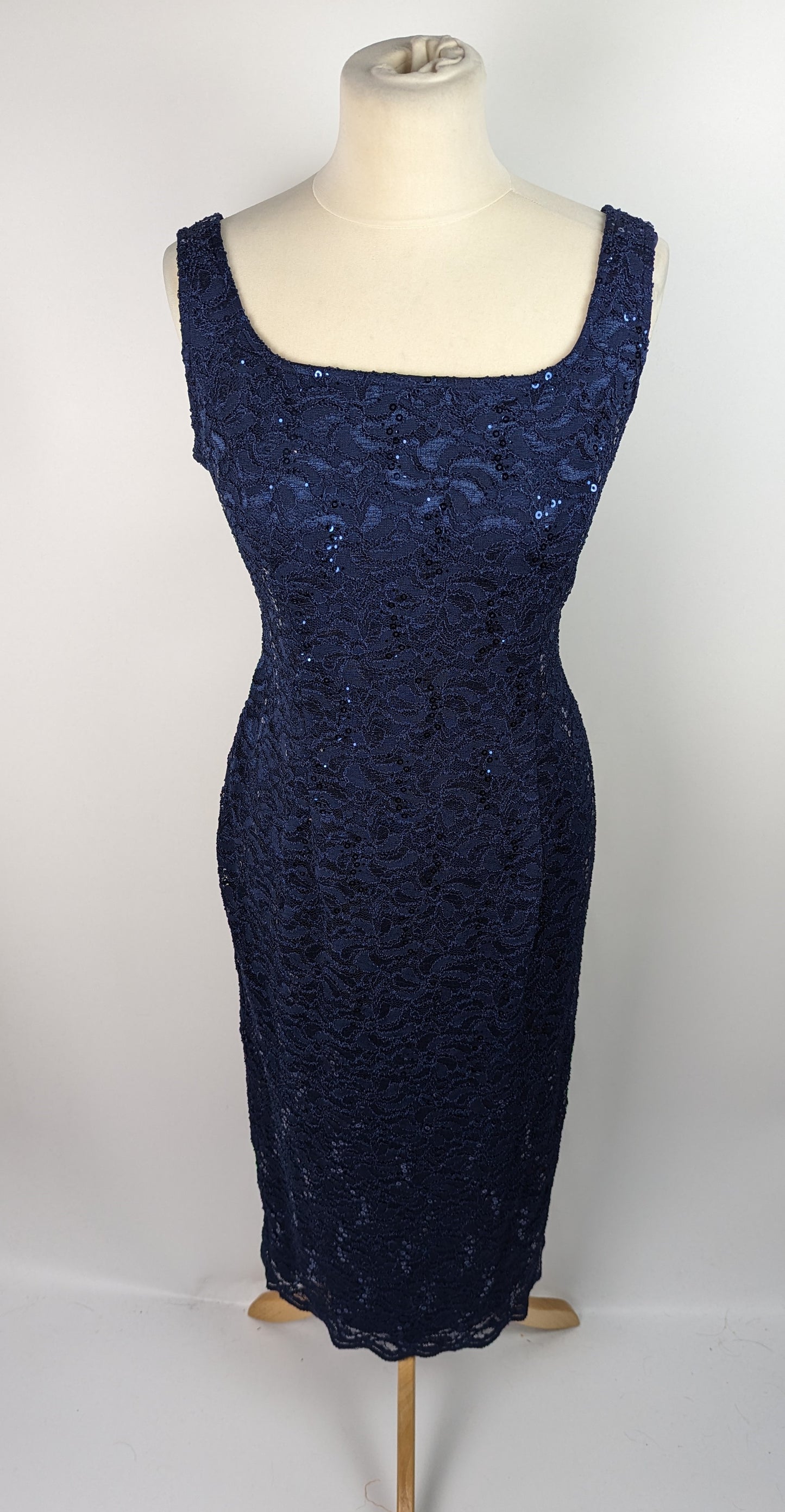 GINA BACCONI Kayla Lace Midi-Length Dress - Blue