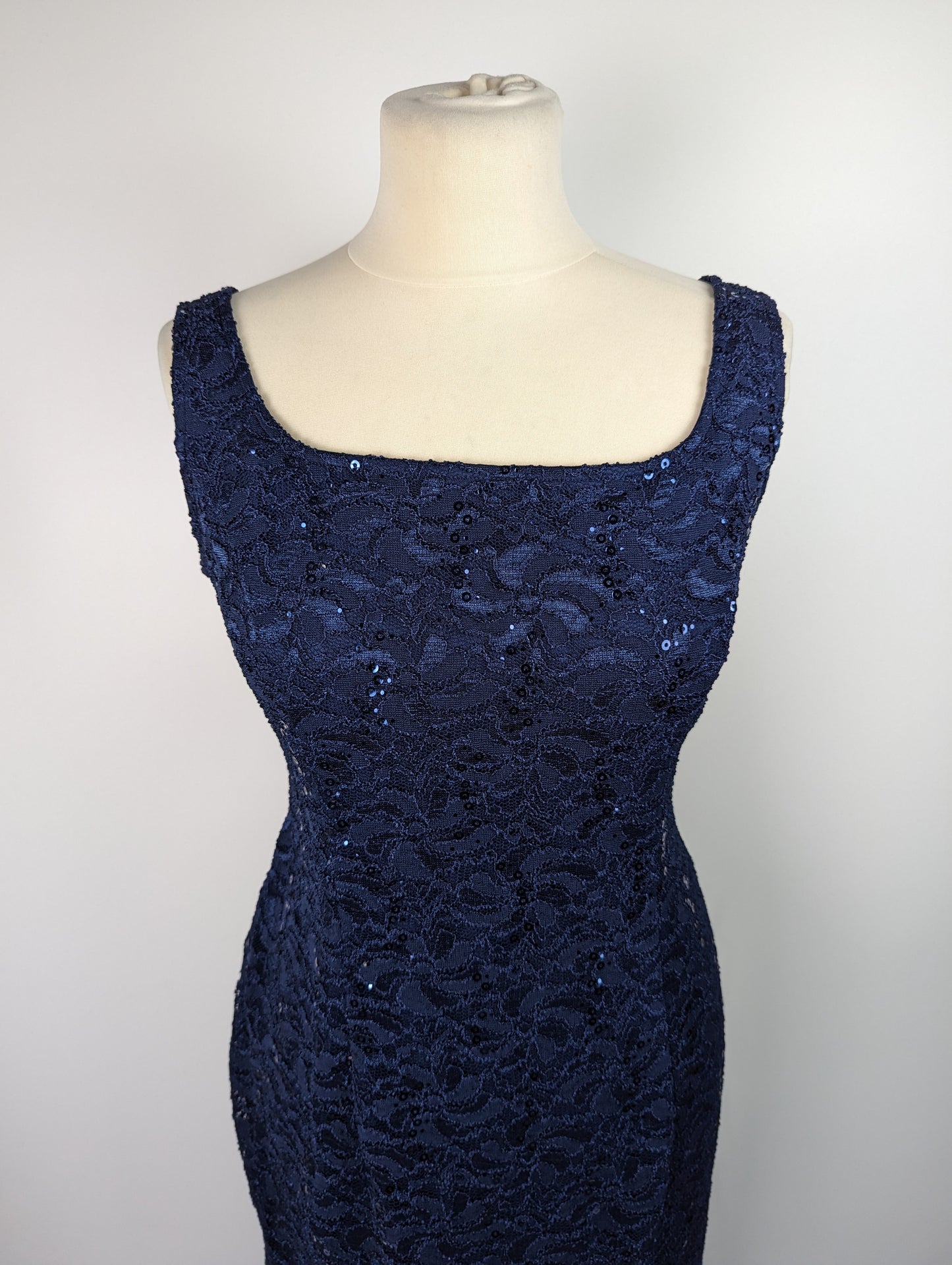 GINA BACCONI Kayla Lace Midi-Length Dress - Blue