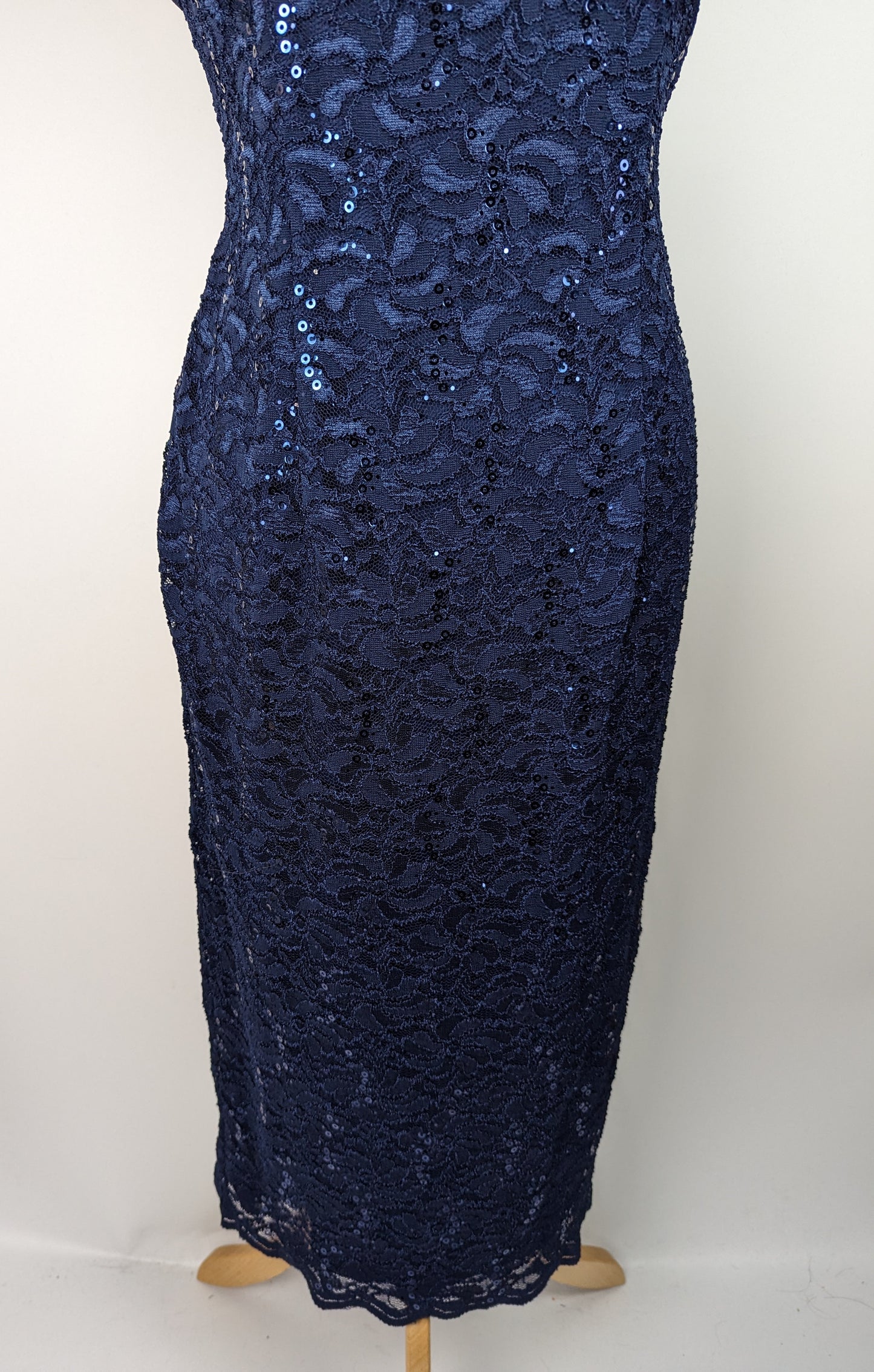 GINA BACCONI Kayla Lace Midi-Length Dress - Blue