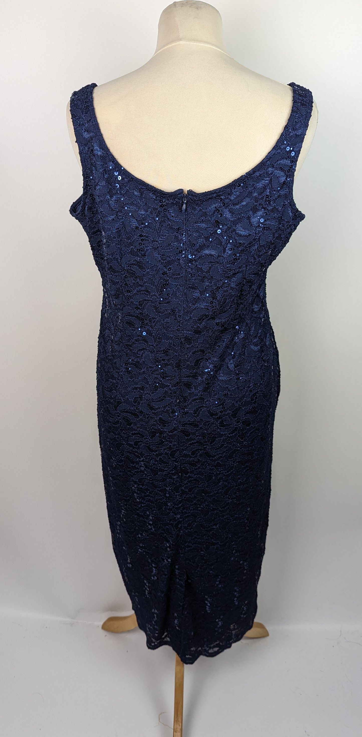 GINA BACCONI Kayla Lace Midi-Length Dress - Blue