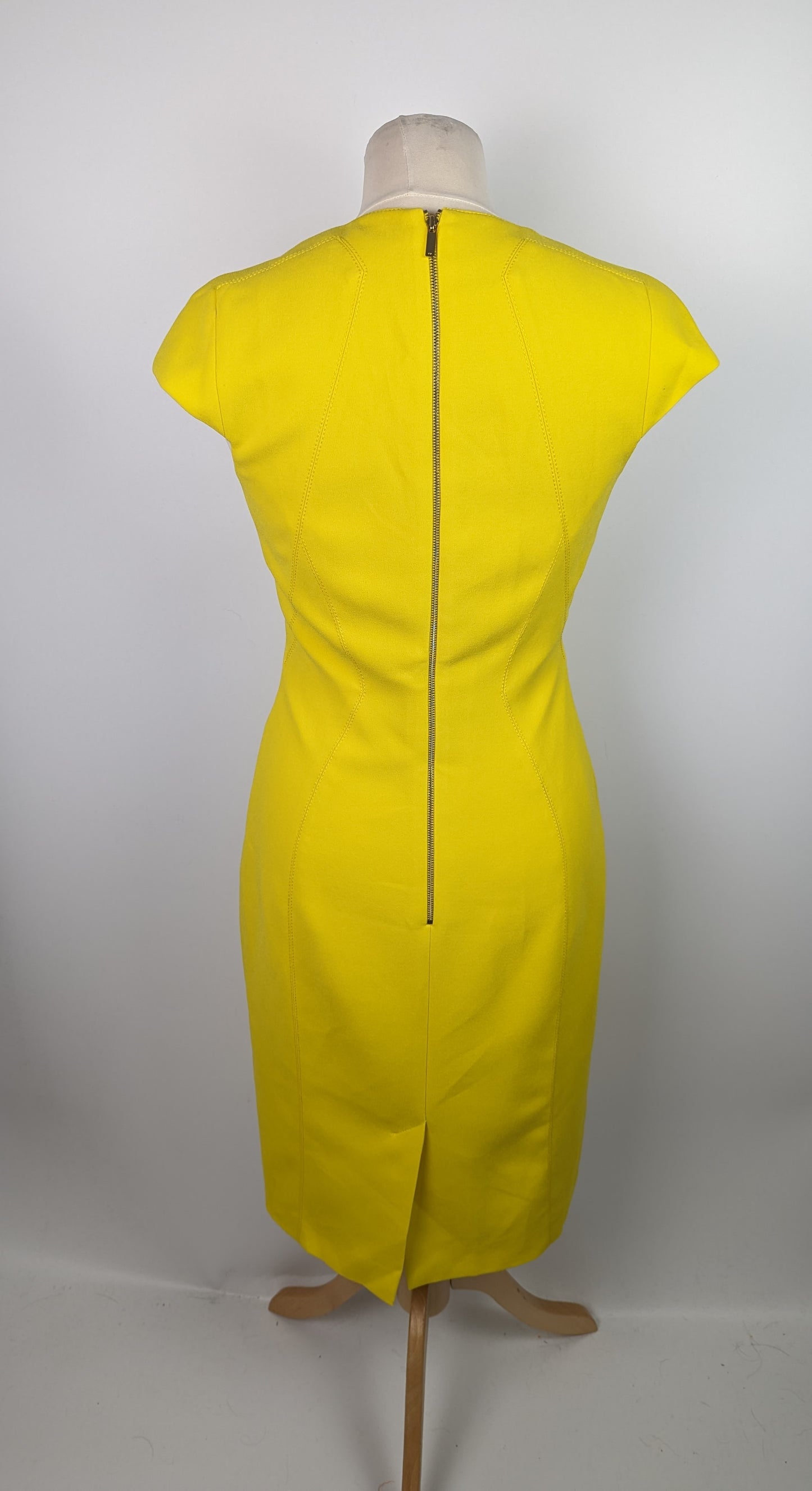 Karen Millen Womens V-Neck Pencil Dress - Yellow