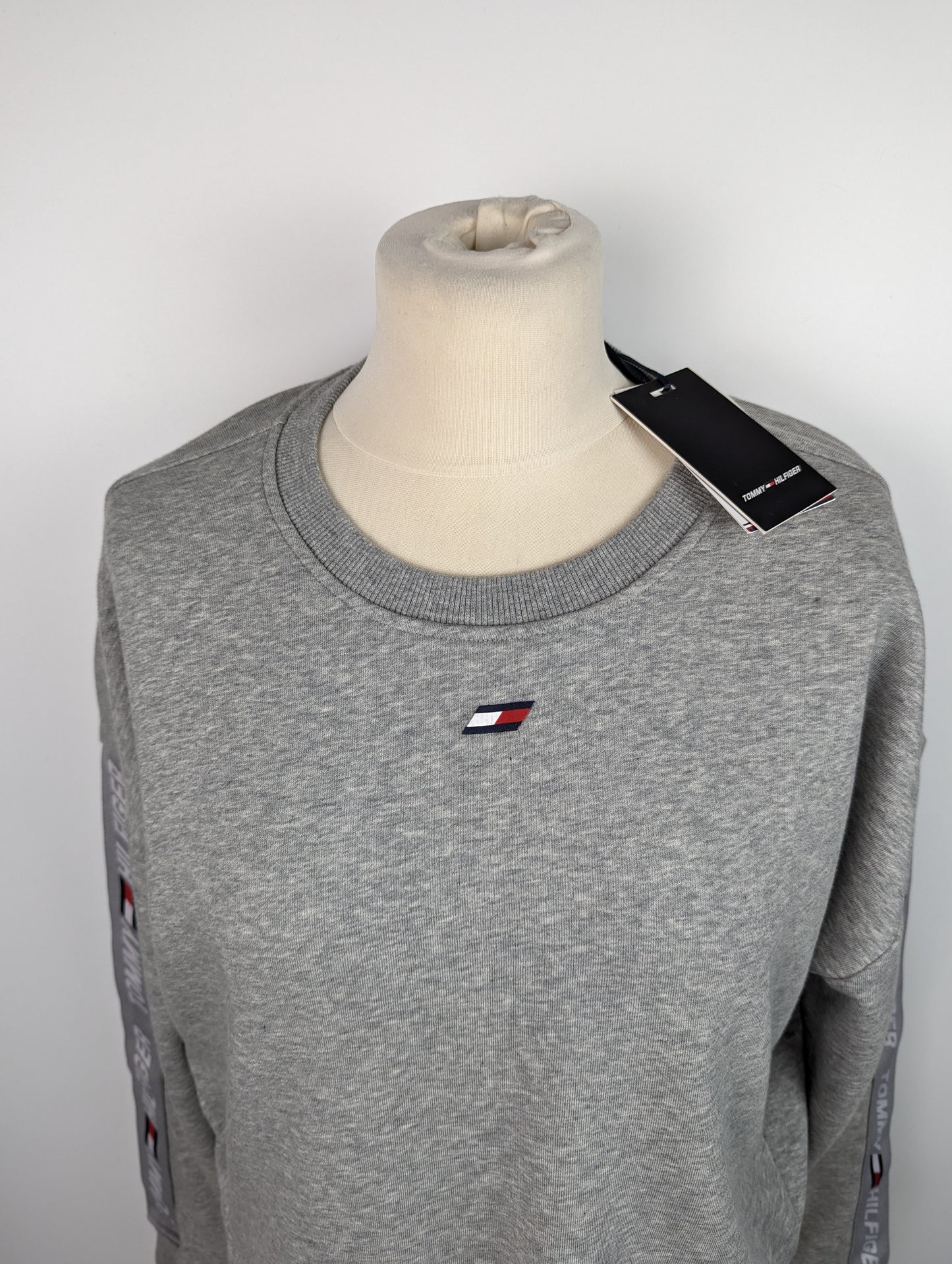 Tommy Hilfiger Womens Tape Crew Jumper - Grey