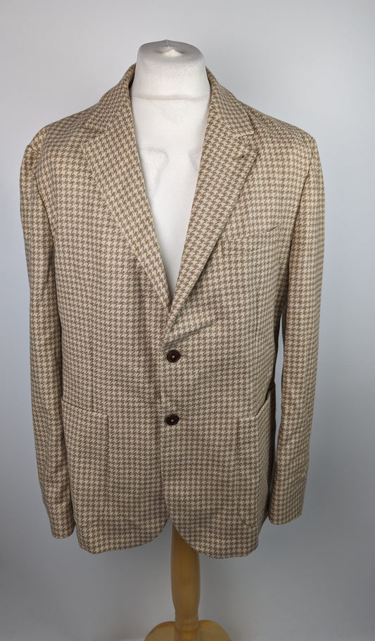 Ted Baker Mens Dogtooth Blazer - Tan Brown