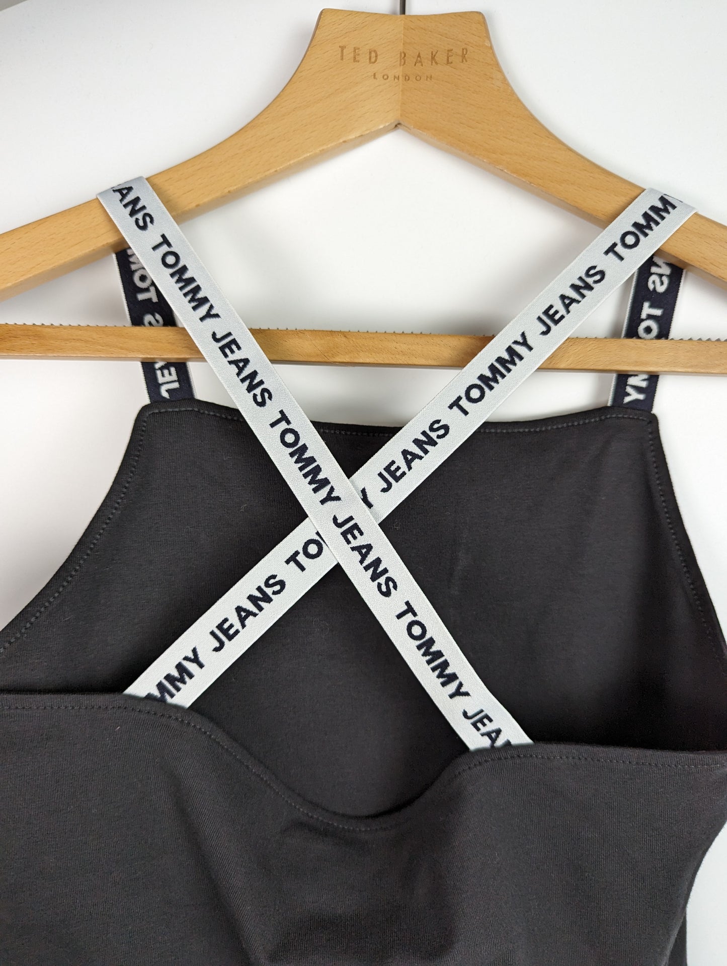 TOMMY JEANS Repeat Logo Strap Bodysuit - Black