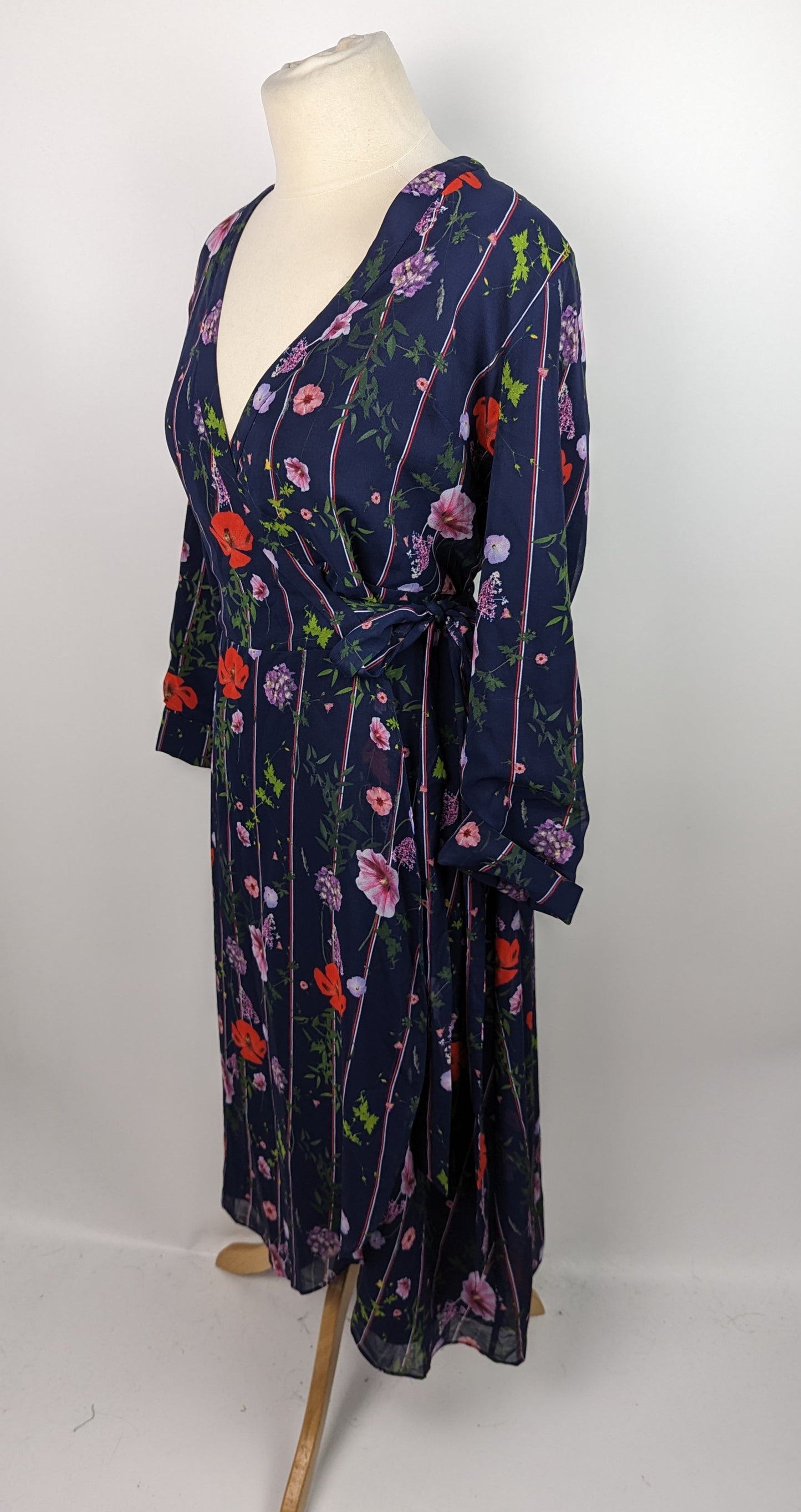 TED BAKER Elowisa Hedgerow Wrap Dress - Dark Blue