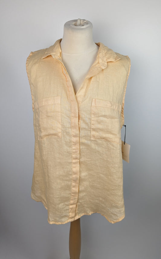 BELLA DAHL Womens Hipster Linen Sleeveless Shirt - Orange