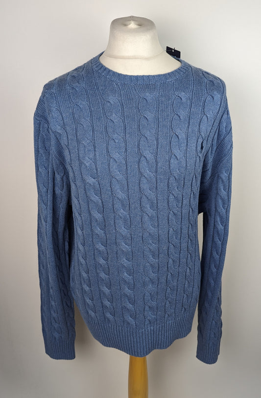 POLO RALPH LAUREN Cable Knit Jumper - Blue Heather