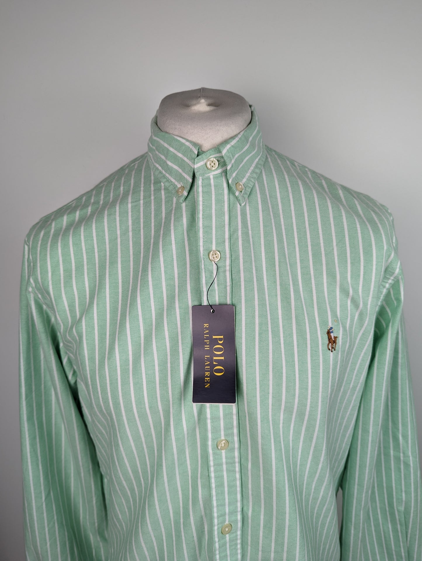 POLO RALPH LAUREN Men's Slim Fit Striped Oxford Shirt - Green