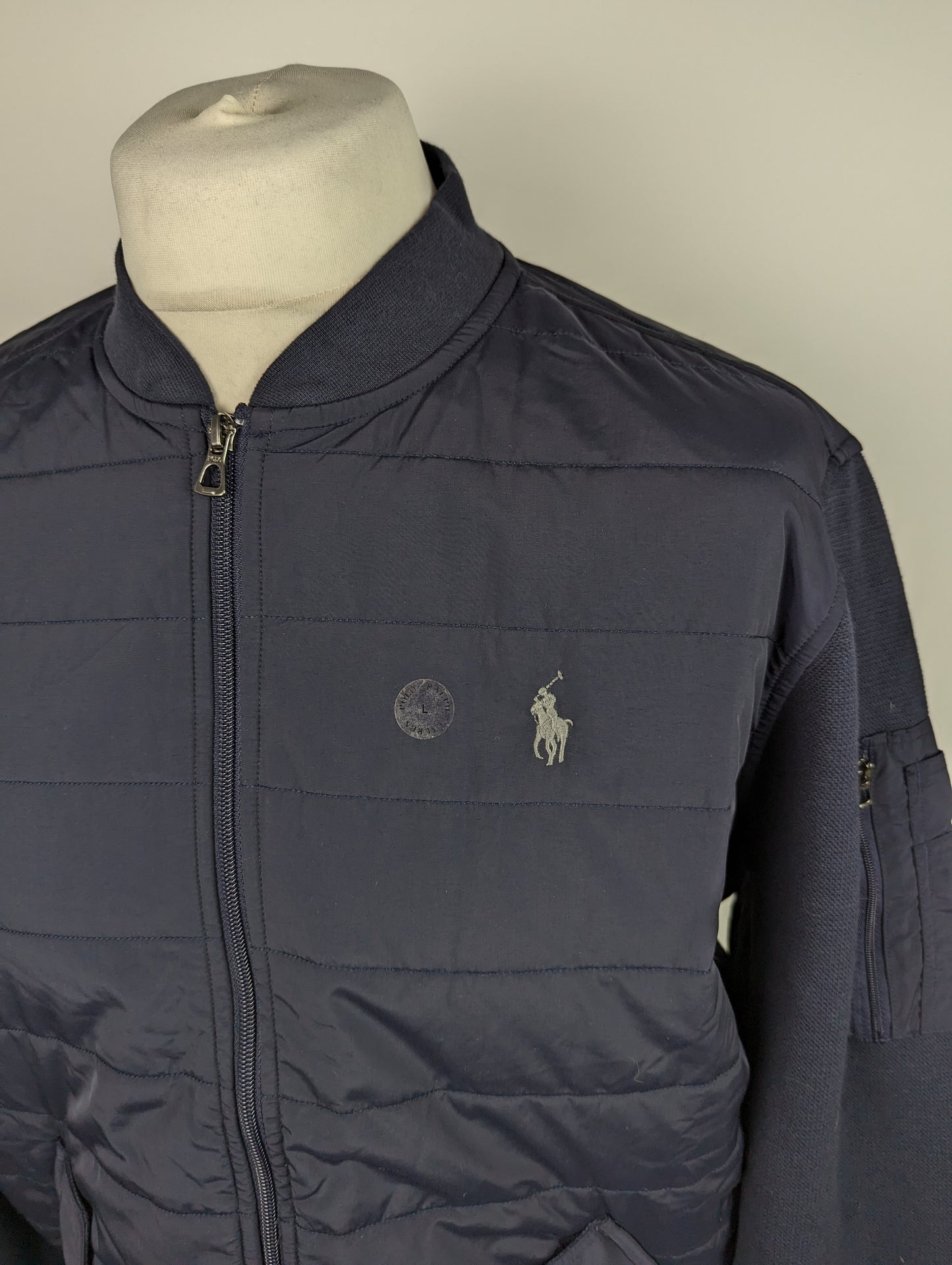 POLO RALPH LAUREN Mens Hybrid Knit Zip Jacket - Aviator Blue