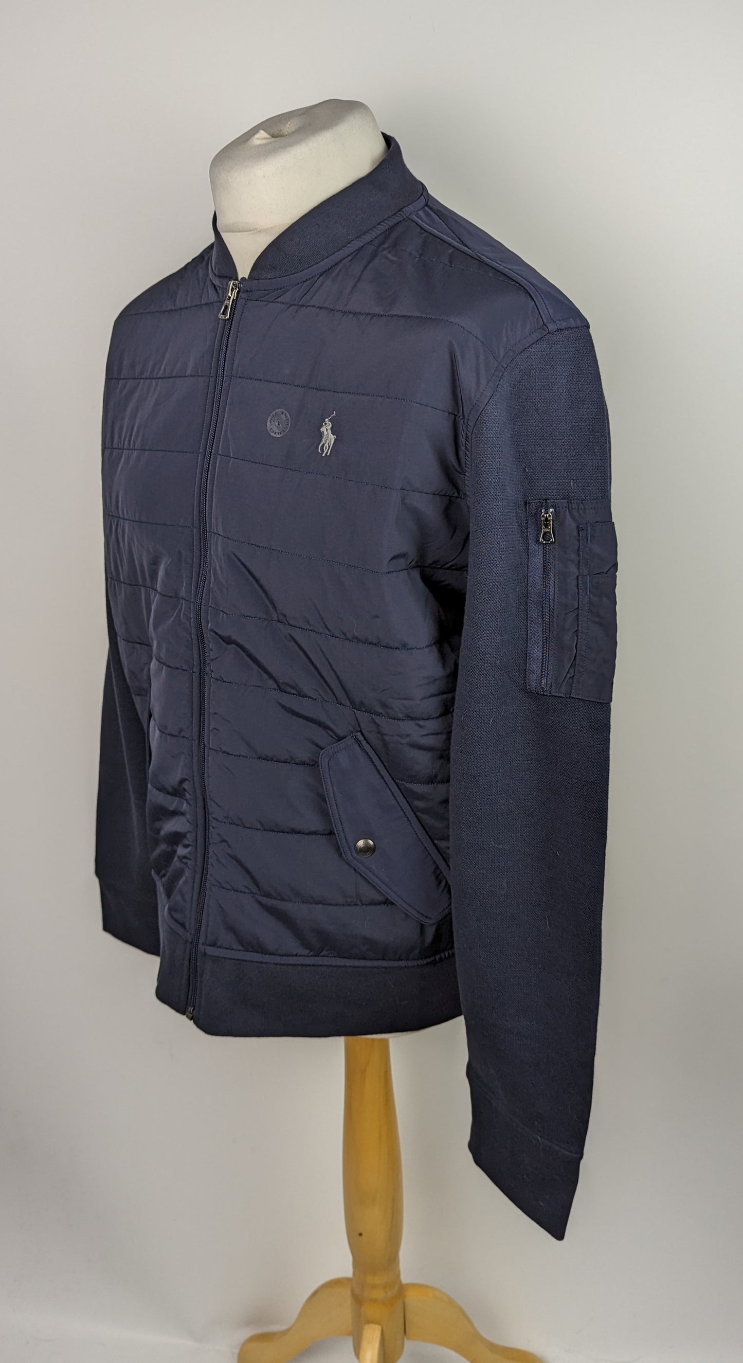 POLO RALPH LAUREN Mens Hybrid Knit Zip Jacket - Aviator Blue