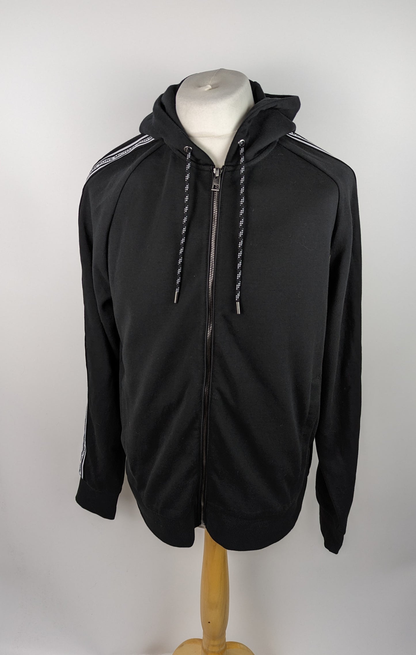 MICHAEL KORS Men's Tape Logo Hoodie - Black