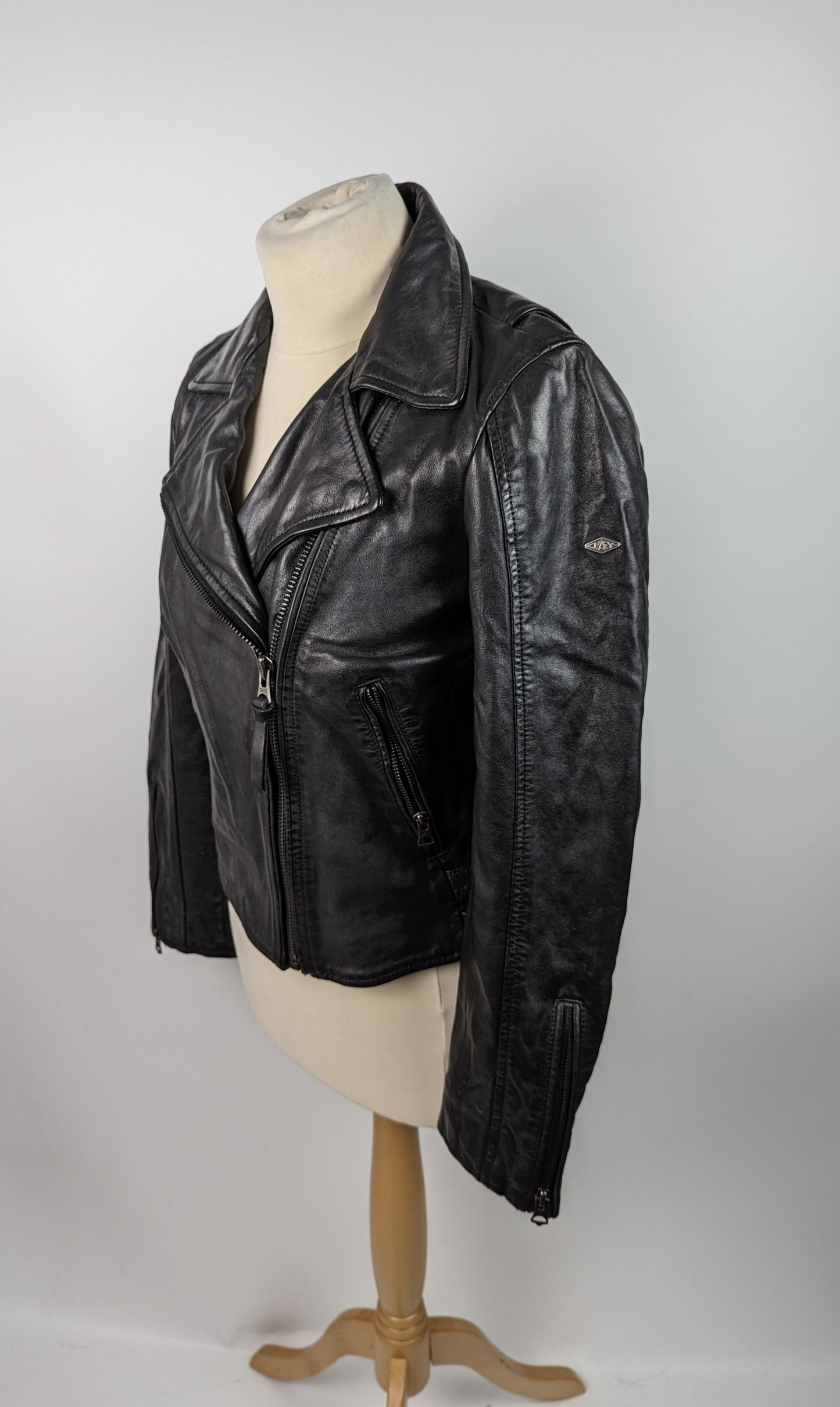 SUPERDRY Ladies Biker Jacket - Black Leather