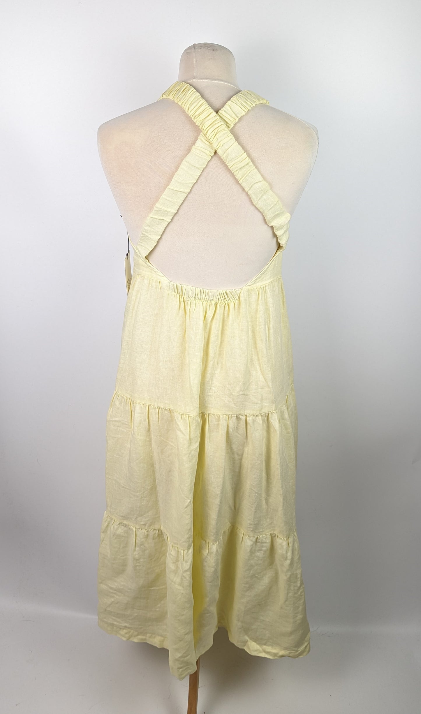 BELLA DAHL Scrunch Strap Tiered Midi Dress - Yellow