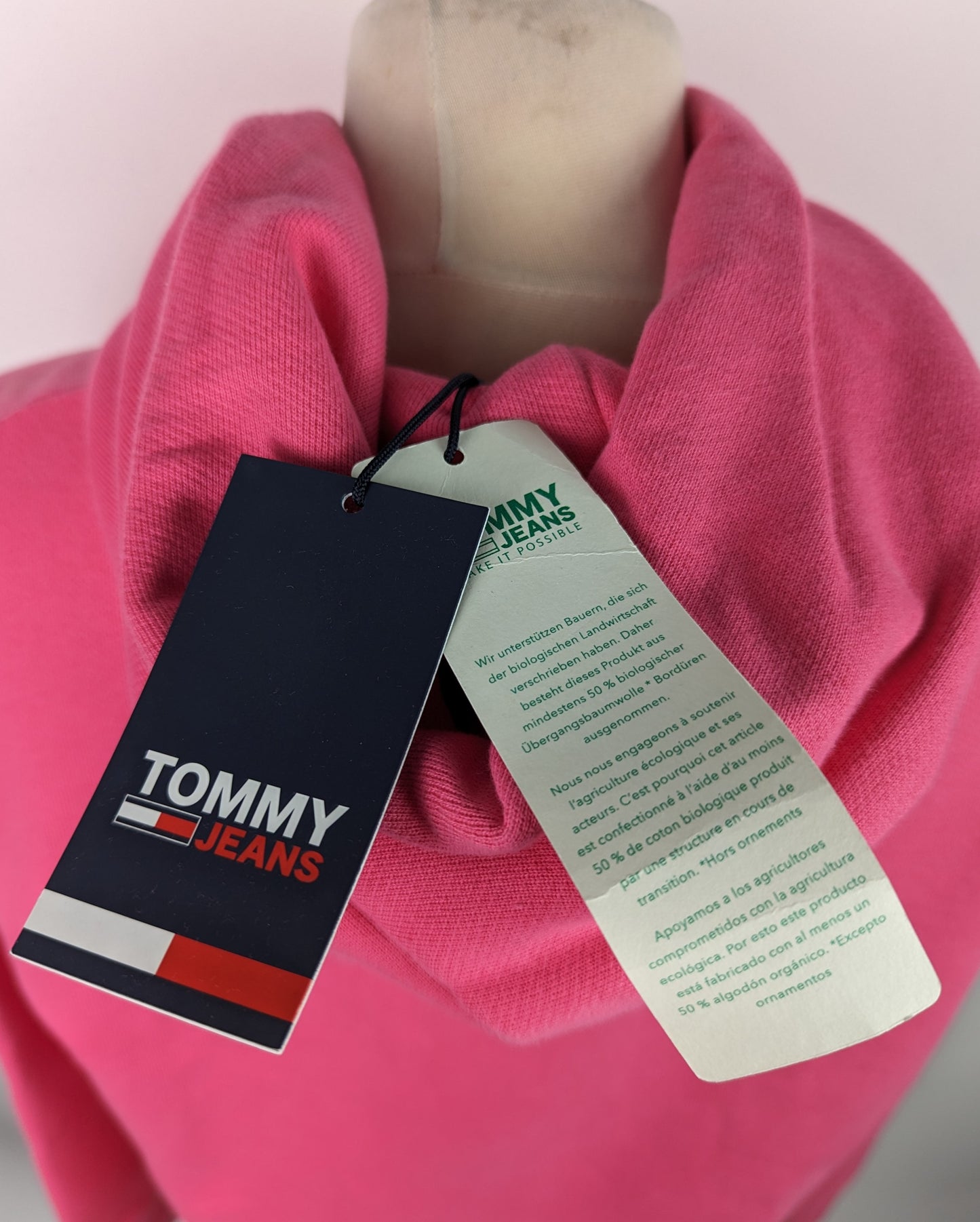 TOMMY JEANS Womens Centre Badge Hoodie - Pink