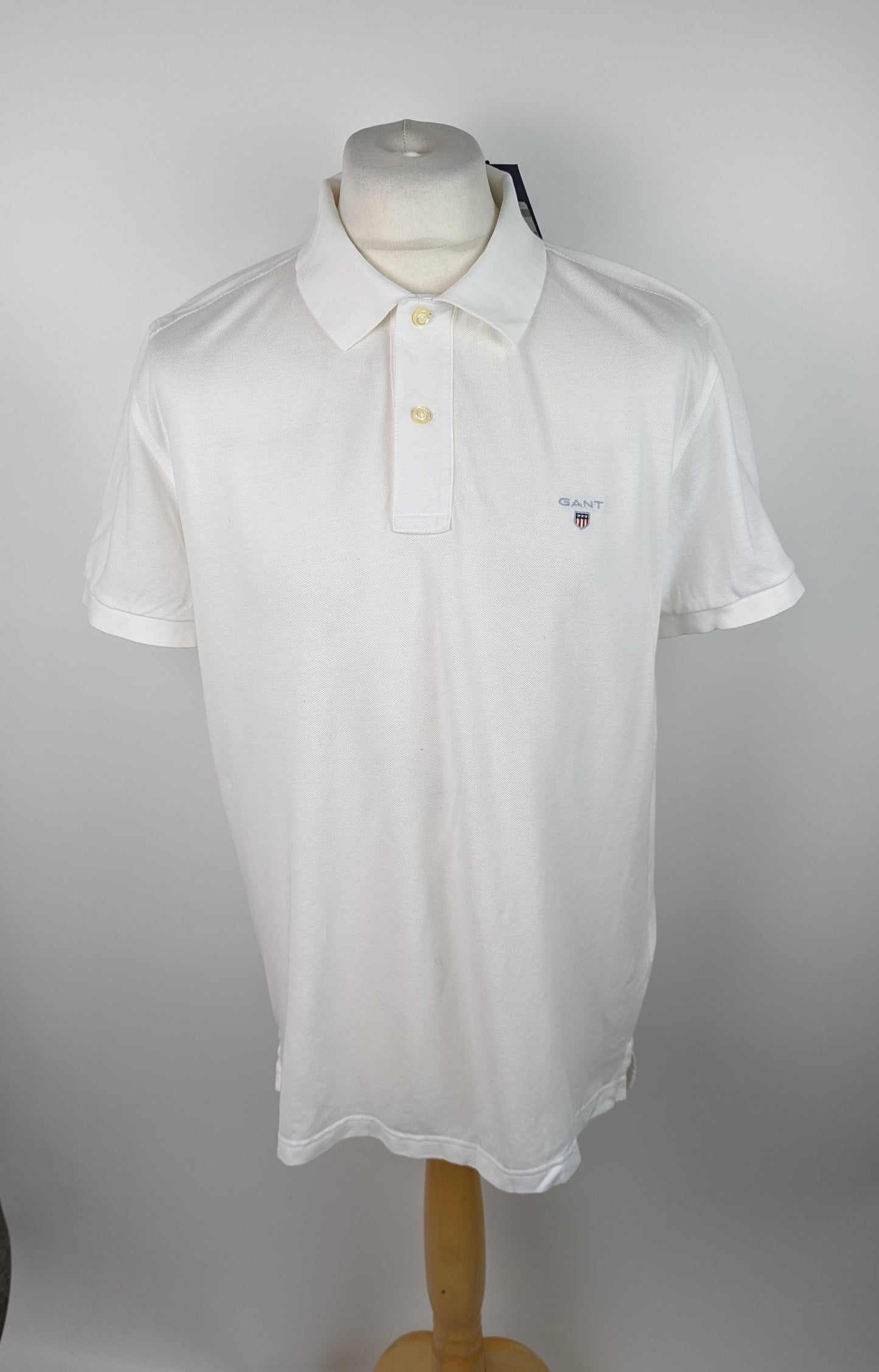 GANT Men's Pique Short Sleeve Rugger Polo - White