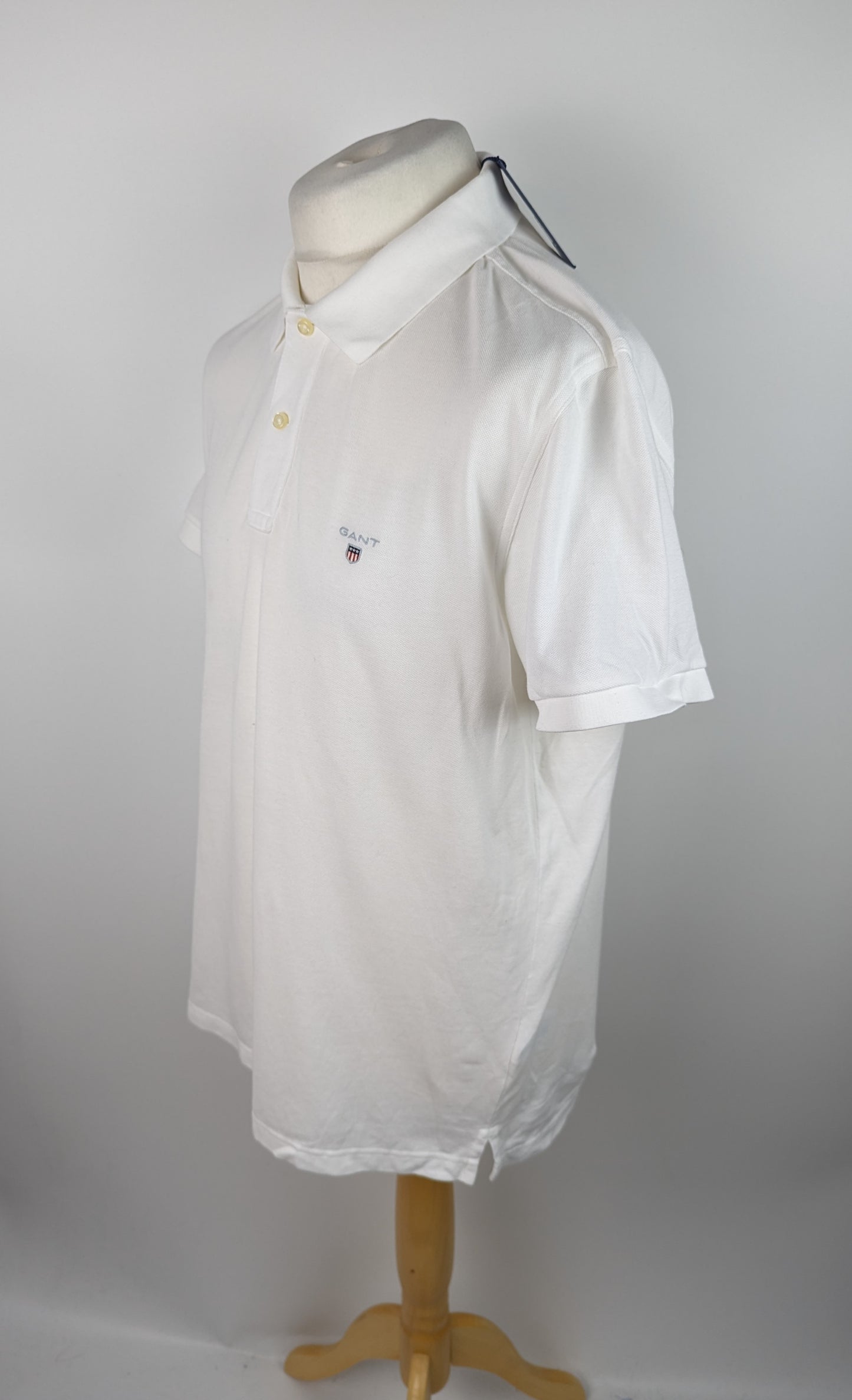 GANT Men's Pique Short Sleeve Rugger Polo - White