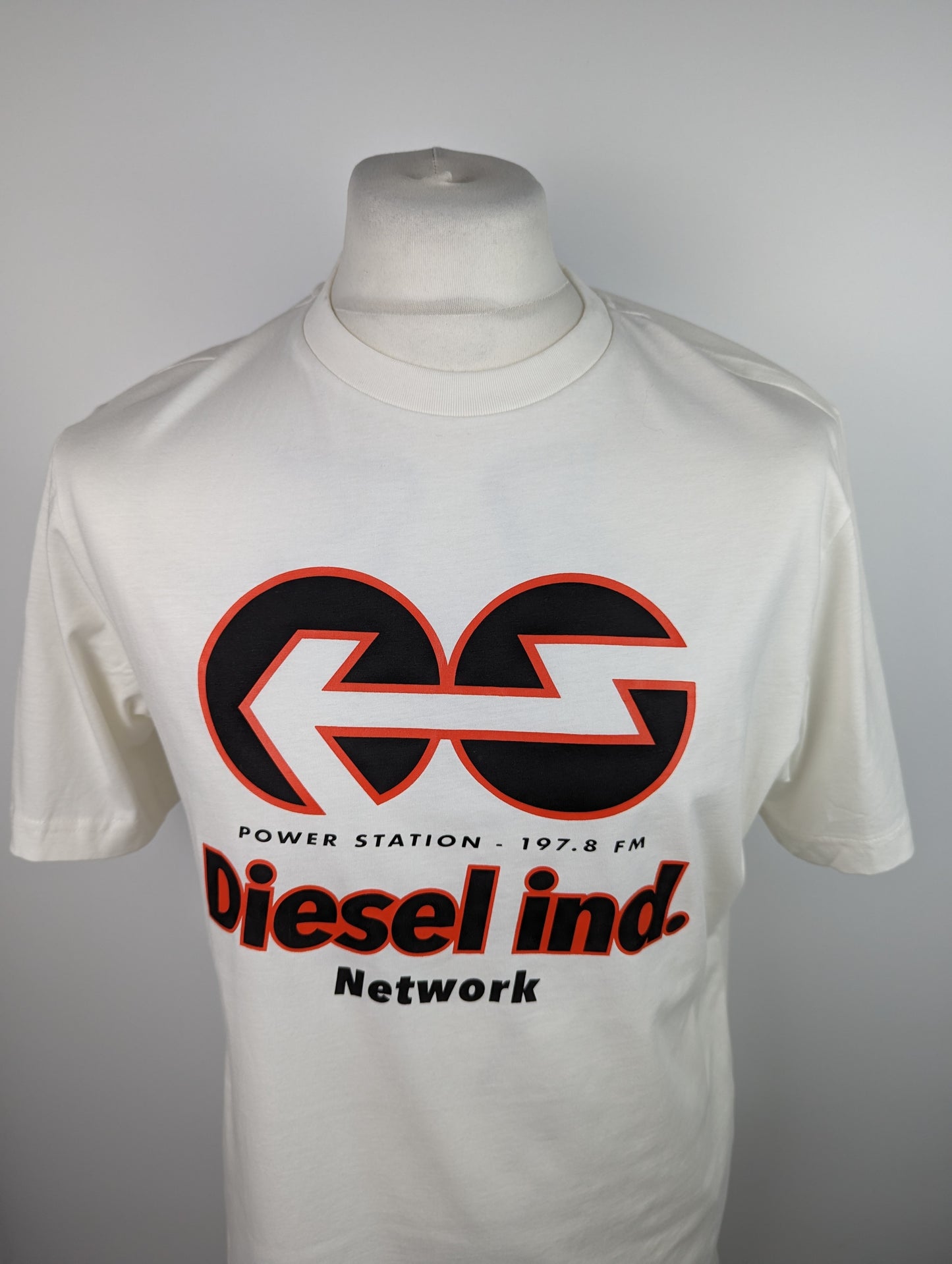 DIESEL Mens Logo Printed T-Shirt - White