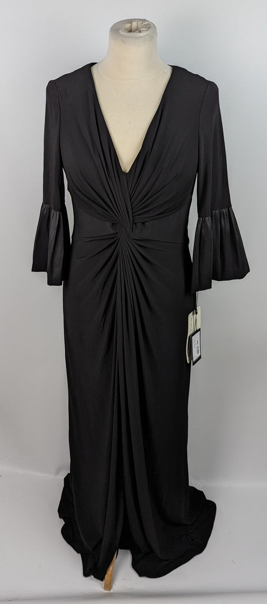 ADRIANNA PAPELL Twist Front Jersey Gown - Black