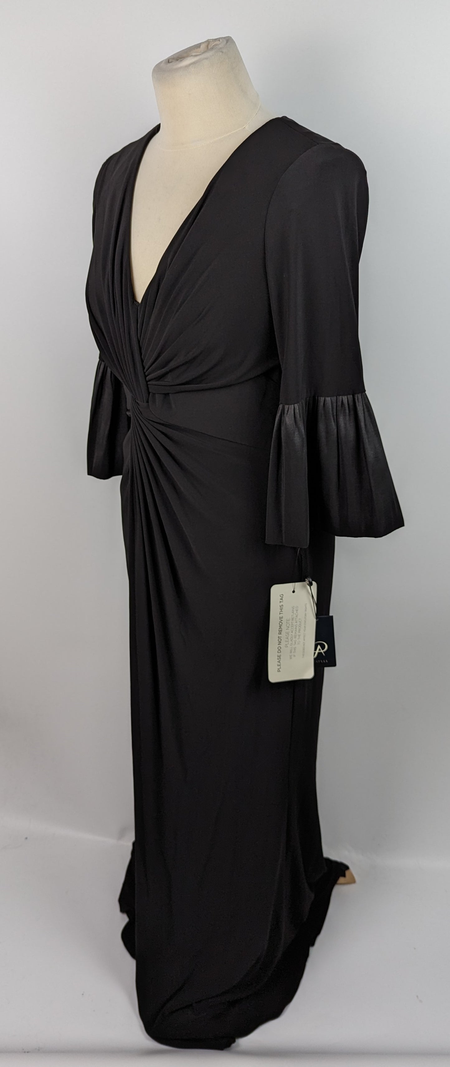 ADRIANNA PAPELL Twist Front Jersey Gown - Black