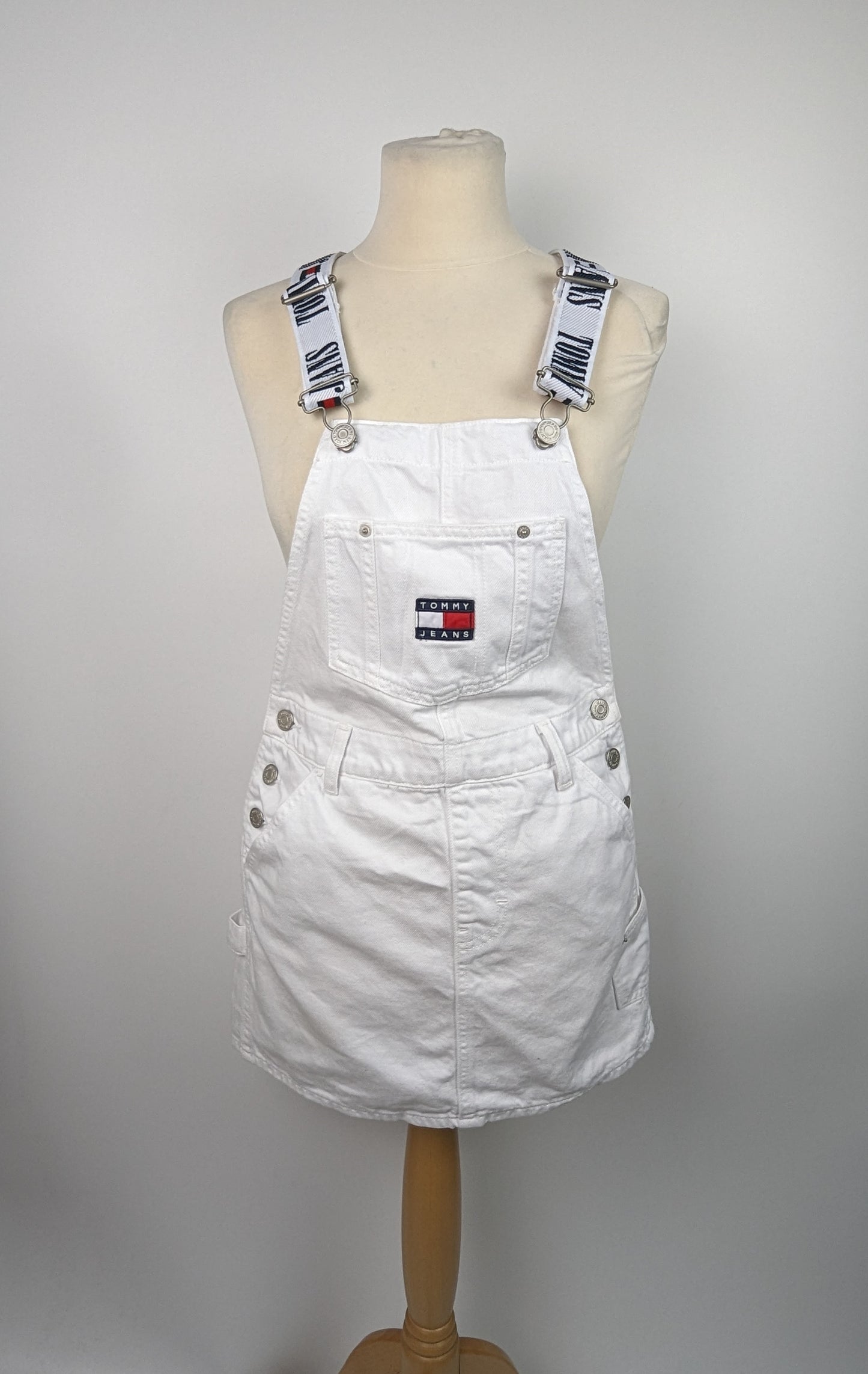 TOMMY JEANS Womens Dungaree Dress - White