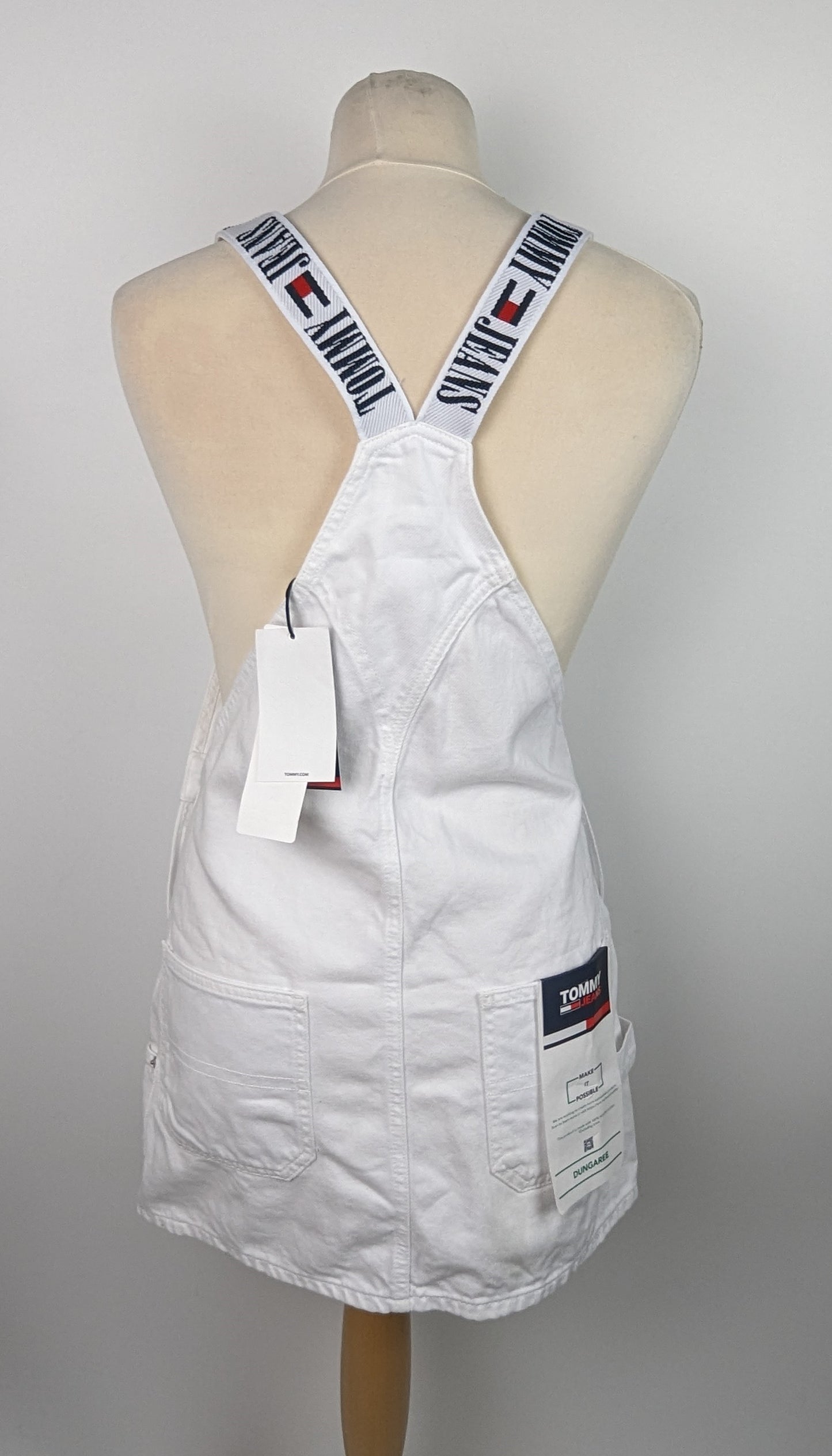 TOMMY JEANS Womens Dungaree Dress - White