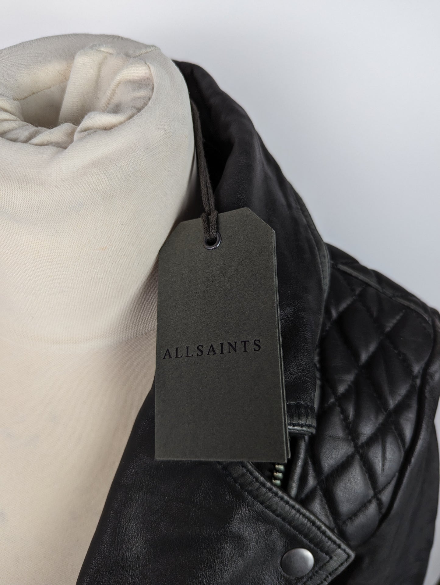 ALLSAINTS Cargo Leather Biker Jacket- Black