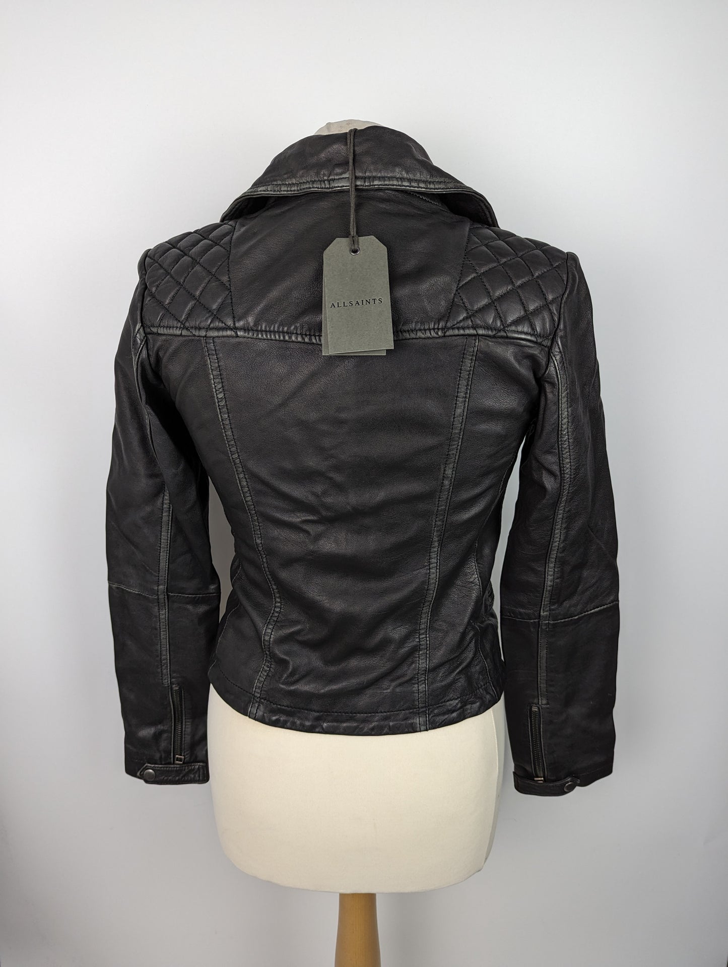 ALLSAINTS Cargo Leather Biker Jacket- Black