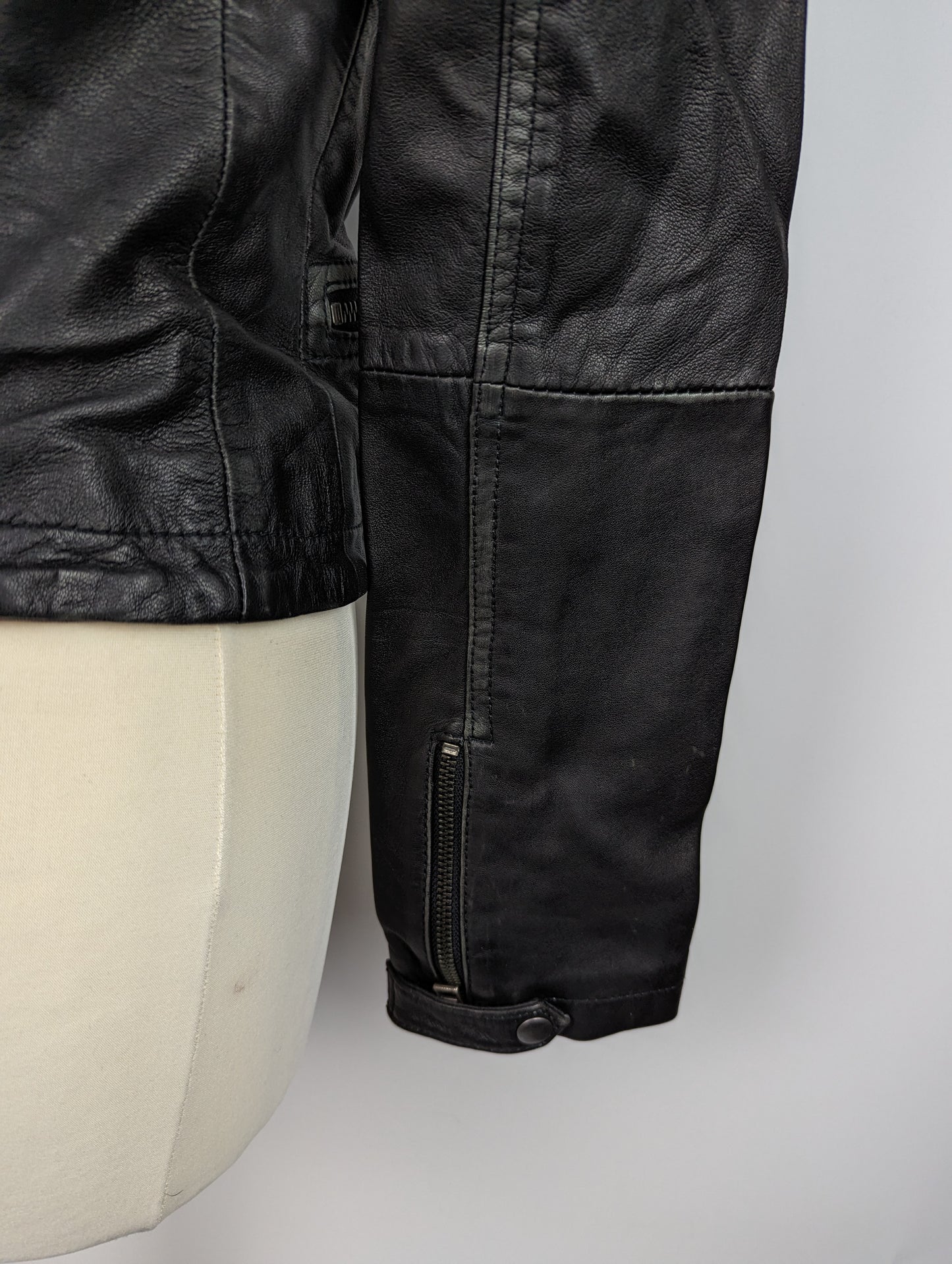 ALLSAINTS Cargo Leather Biker Jacket- Black