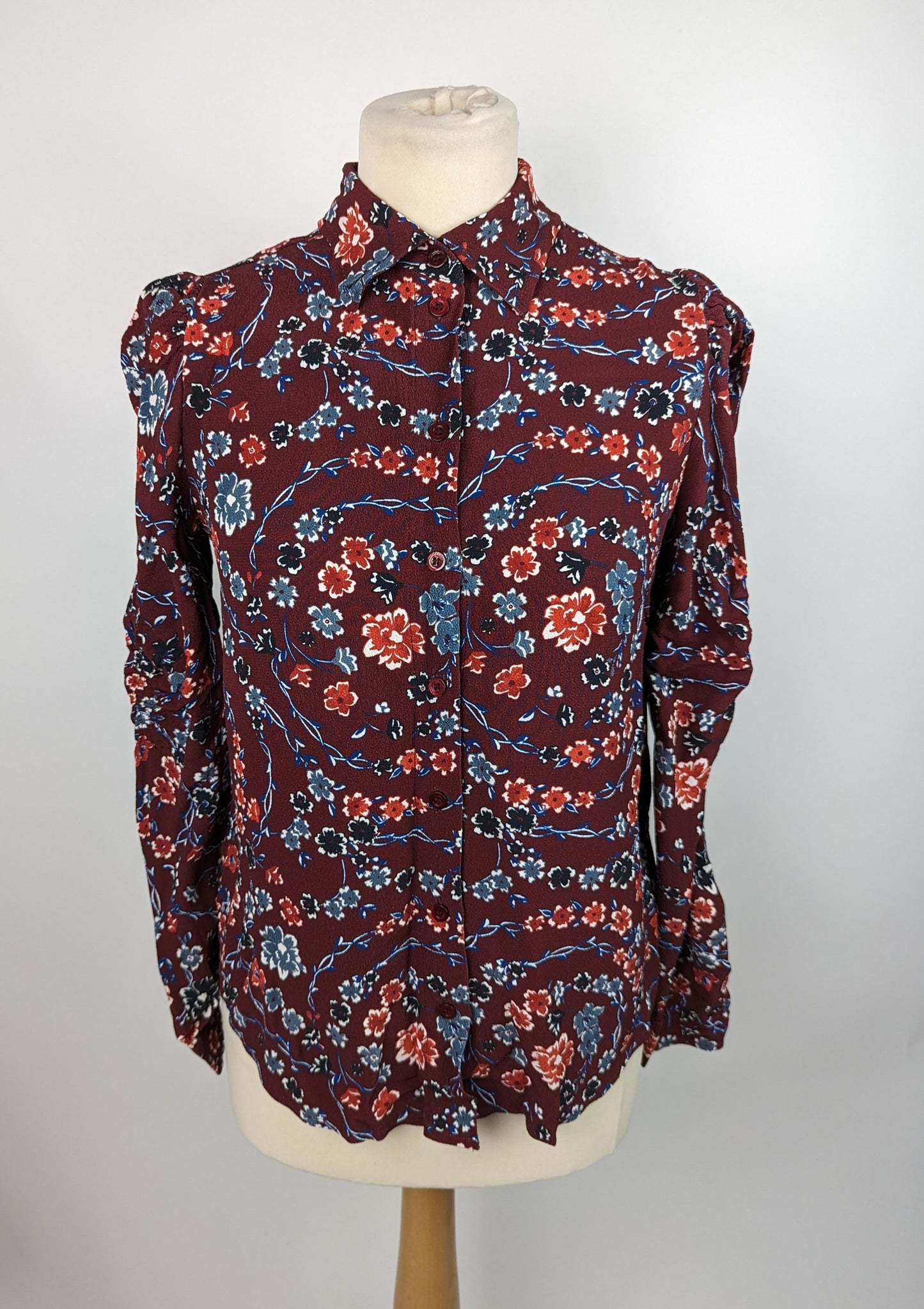 SEE BY CHLOÉ Floral-print crepe shirt - Merlot Red