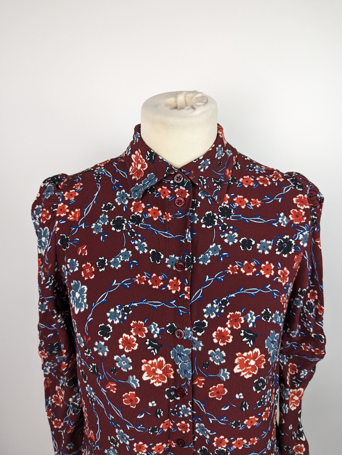 SEE BY CHLOÉ Floral-print crepe shirt - Merlot Red