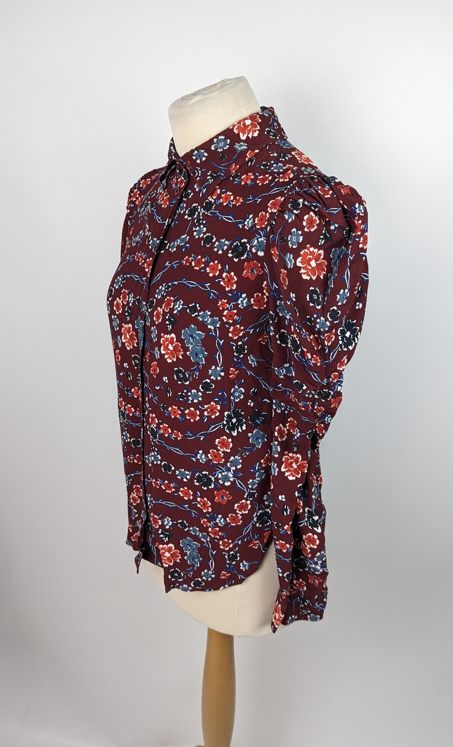 SEE BY CHLOÉ Floral-print crepe shirt - Merlot Red