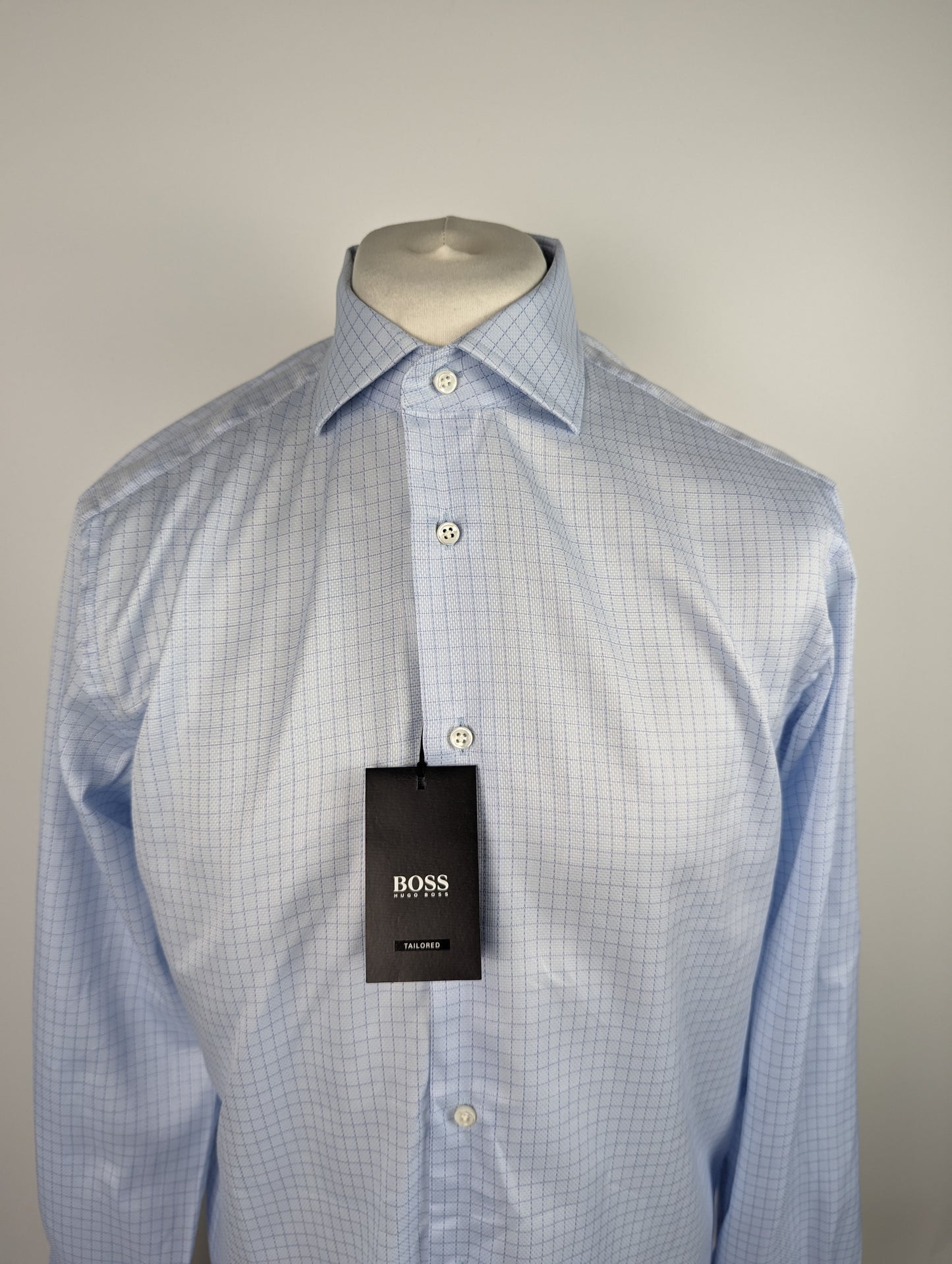 BOSS Mens T-Stanley Men's Shirt - Pastel Blue Check