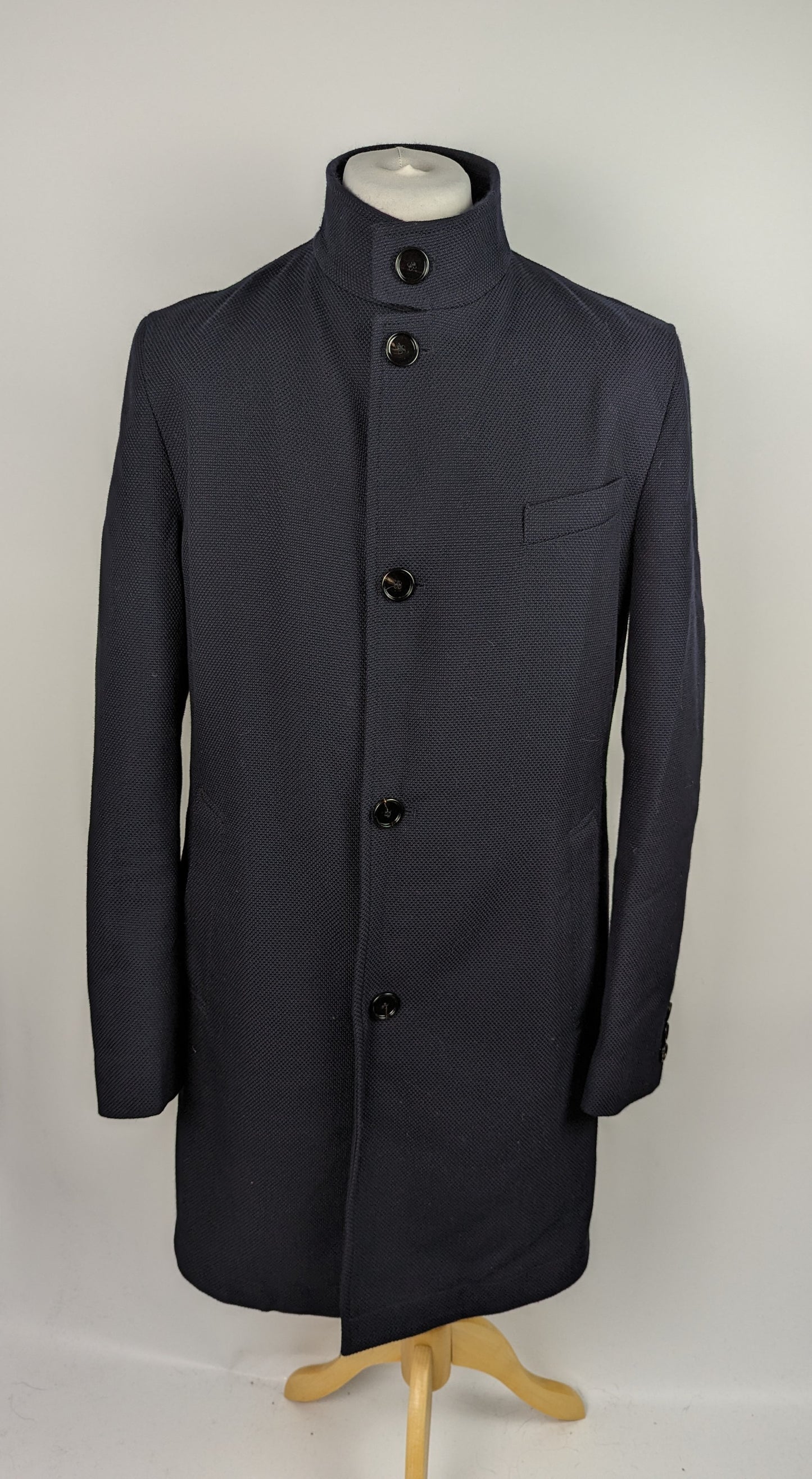 BOSS Men's Shanty Slim Wool Blend Coat - Navy Blue