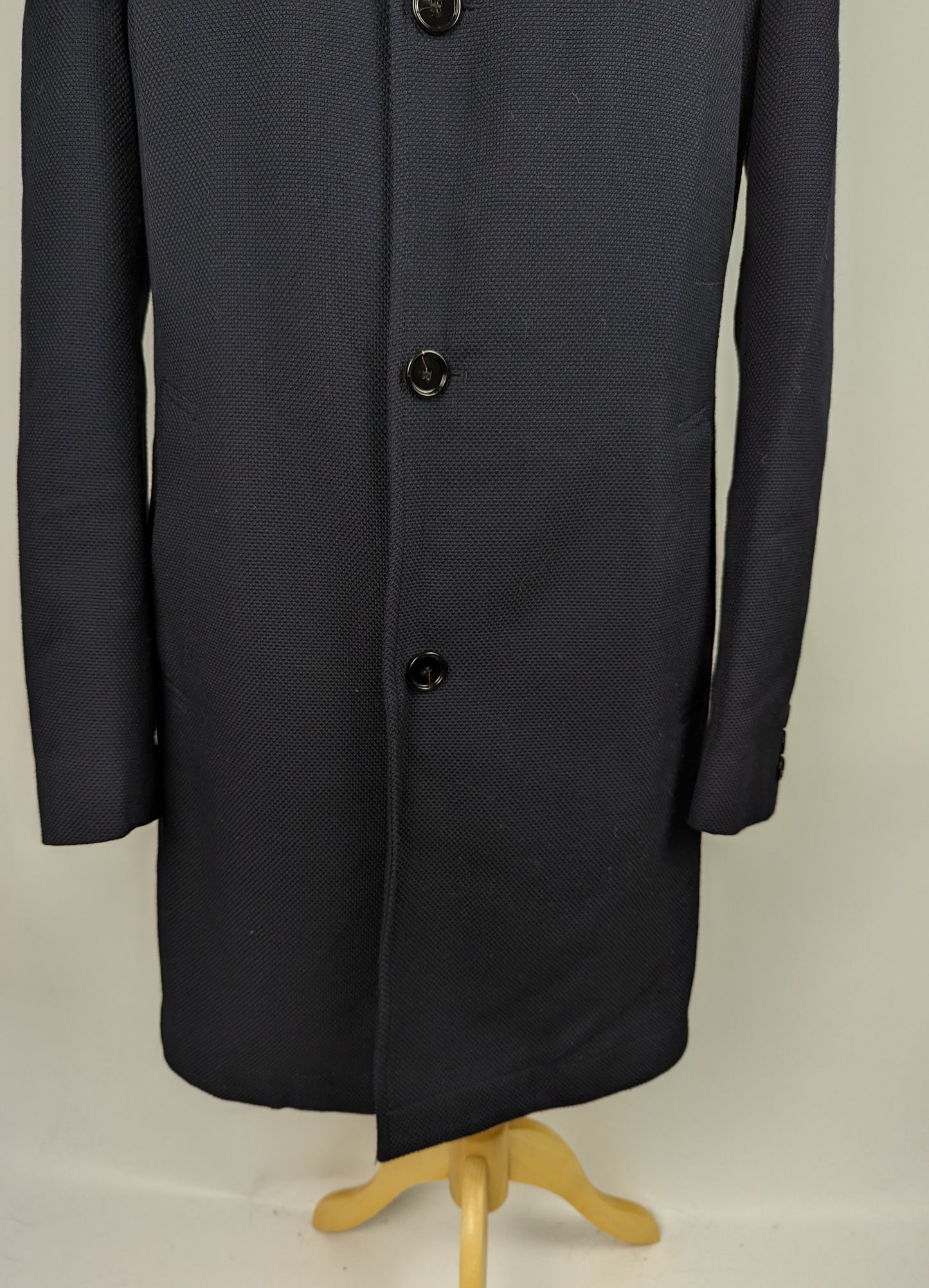 BOSS Men's Shanty Slim Wool Blend Coat - Navy Blue