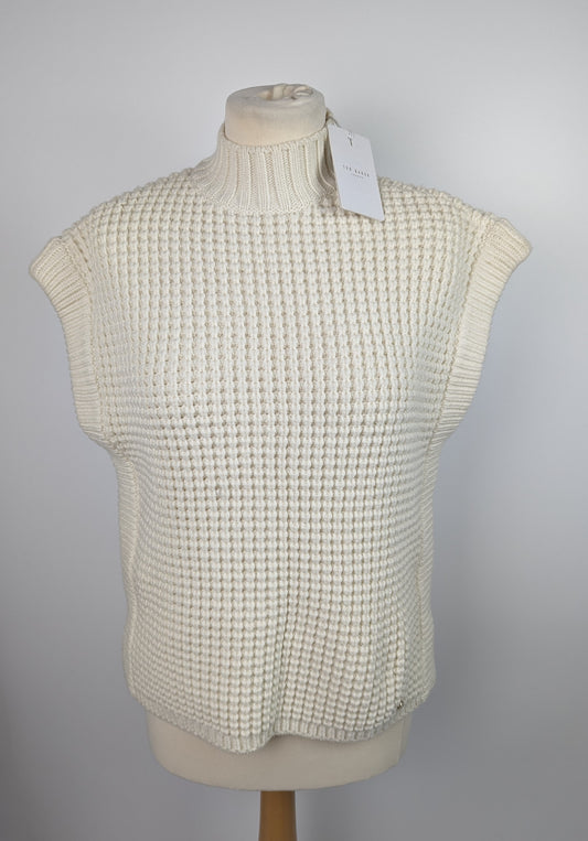 TED BAKER Snowiey Sleeveless Knit Jumper - Cream