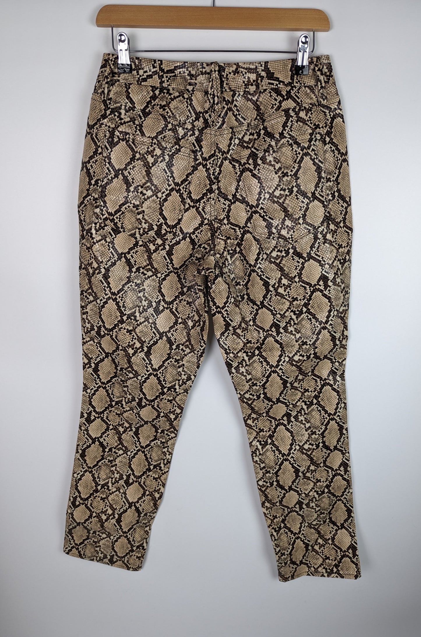 GOOD AMERICAN Good Classic Trousers - Snake Print Faux Leather