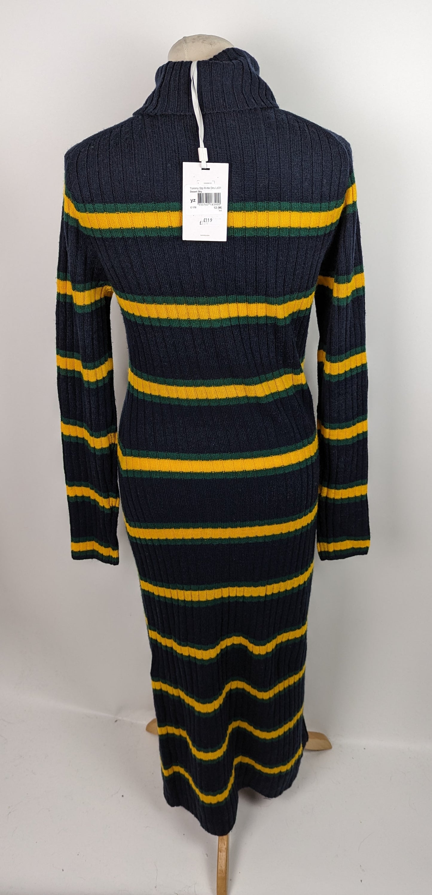 TOMMY HILFIGER Slim Stripe Knit Jumper Dress - Desert Sky Blue