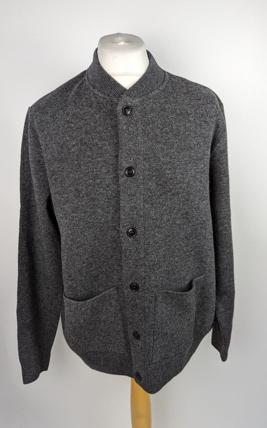 BARBOUR Mens Witton Knitted Button Up Cardigan - Grey