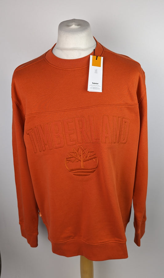 TIMBERLAND Men's Crew Neck Jumper - Burnt Ochre Orange