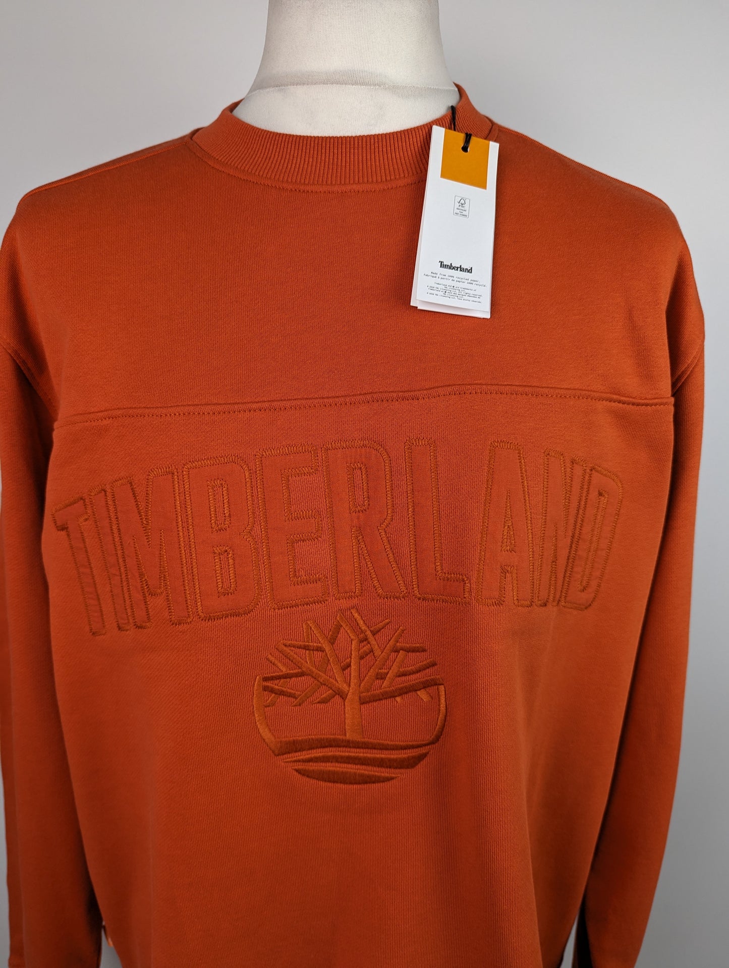 TIMBERLAND Men's Crew Neck Jumper - Burnt Ochre Orange