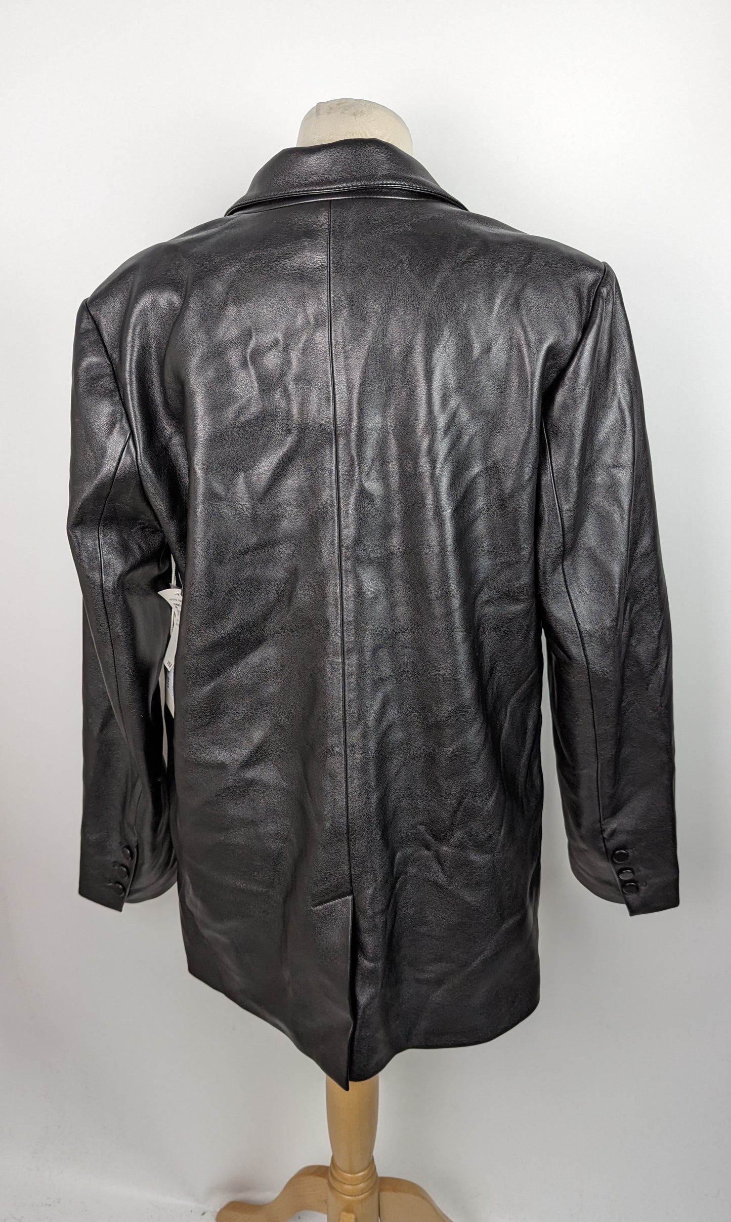 GOOD AMERICAN Womens Leather Blazer - Black