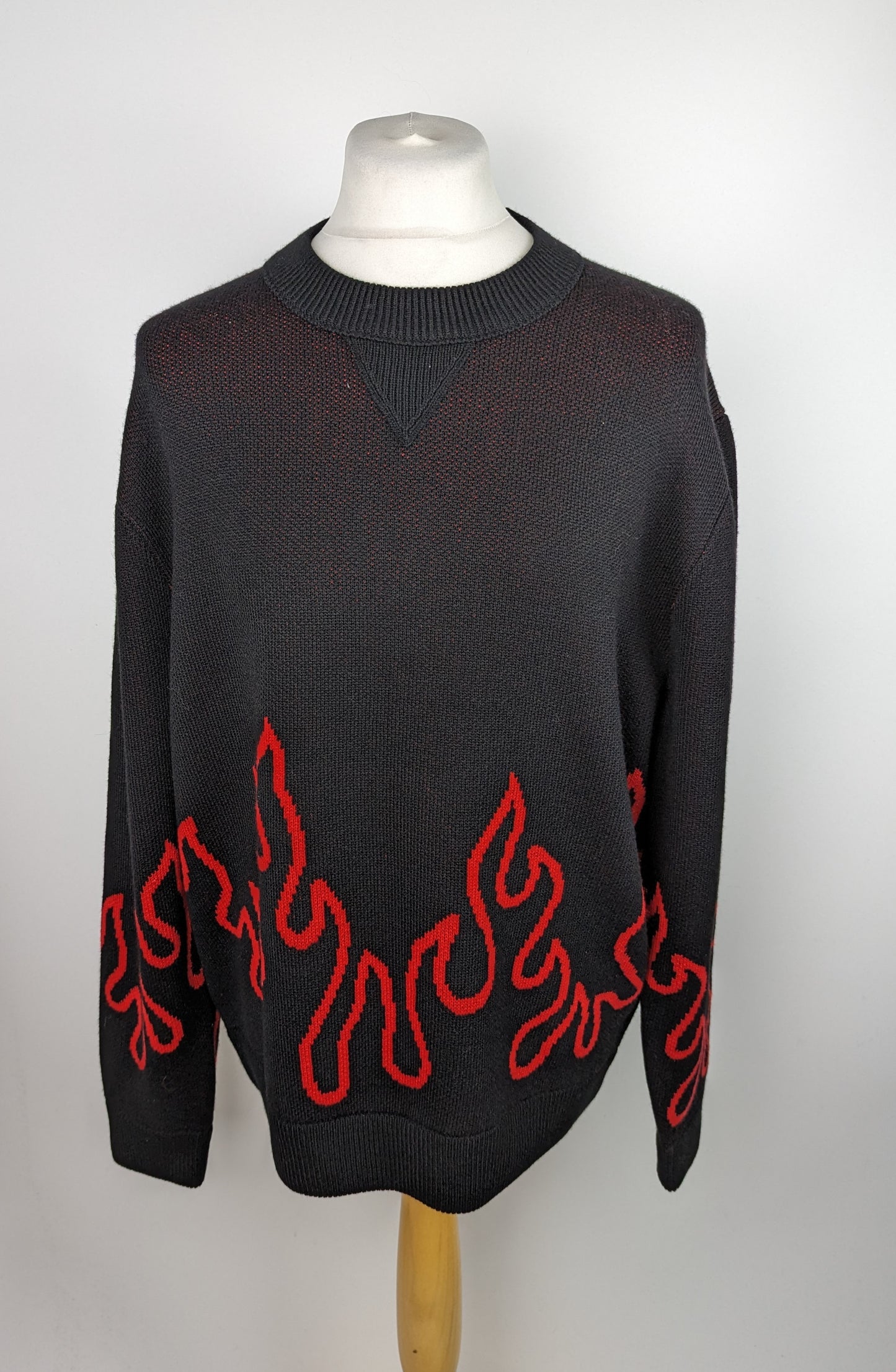 HUGO Men's Sfire Jumper - Black / Red Flames