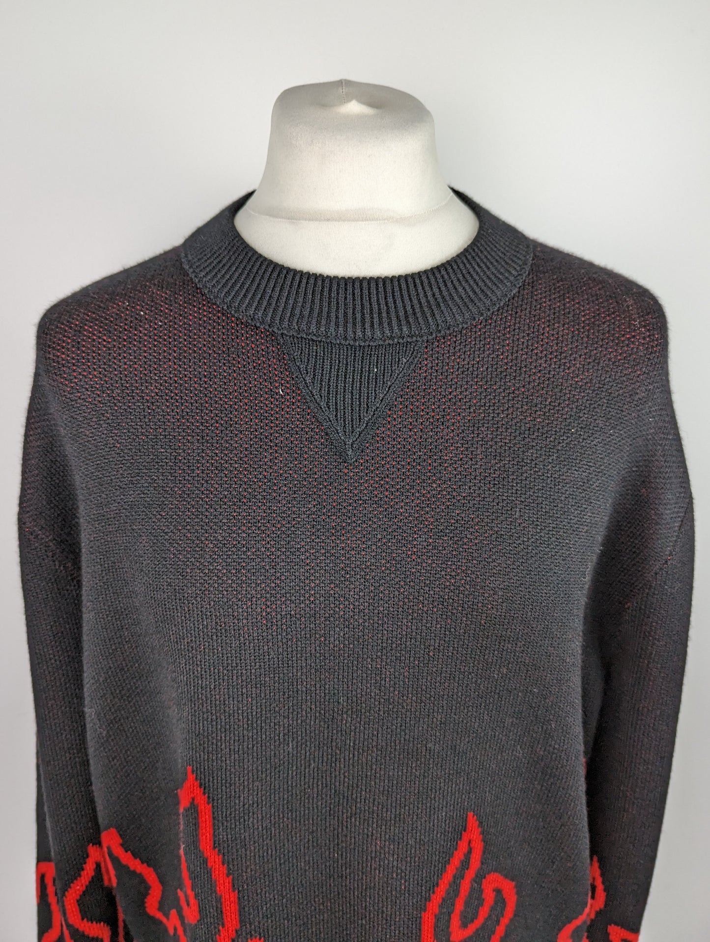 HUGO Men's Sfire Jumper - Black / Red Flames