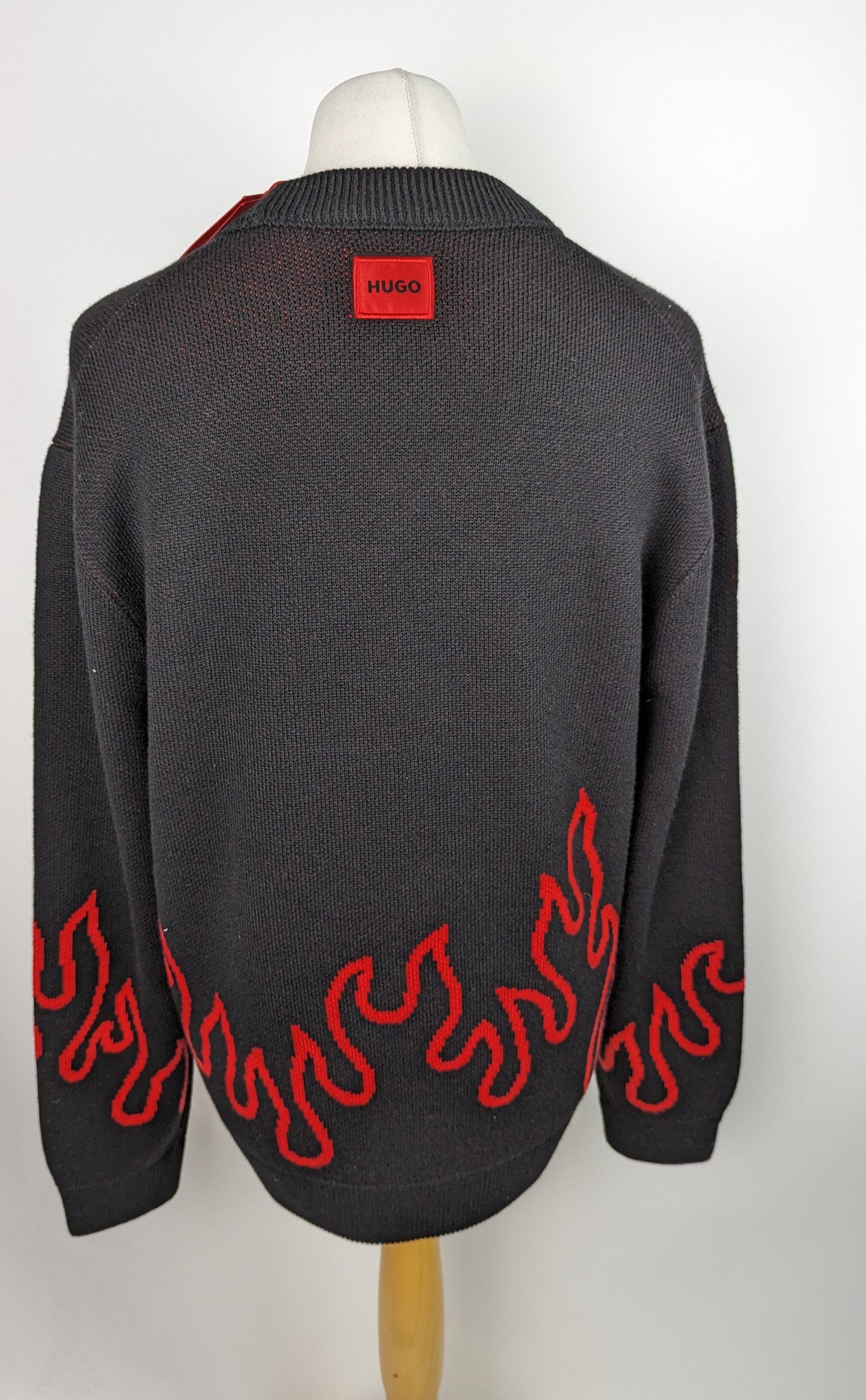 HUGO Men's Sfire Jumper - Black / Red Flames