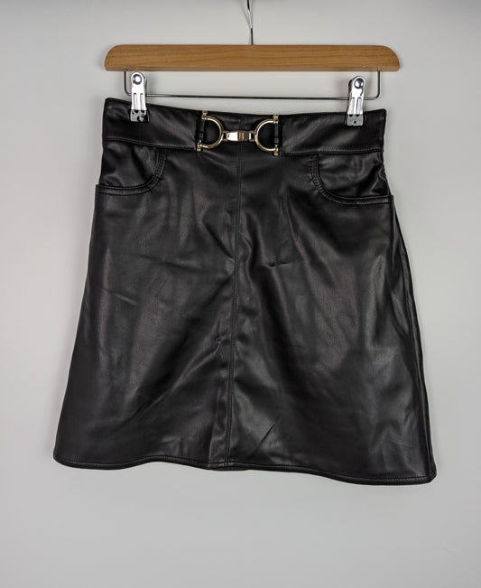 MARELLA Arabo Faux Leather Mini Skirt - Black